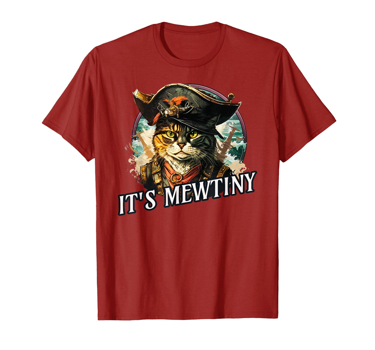 Funny It's Mewtiny Pirate Cat Pun T-Shirt
