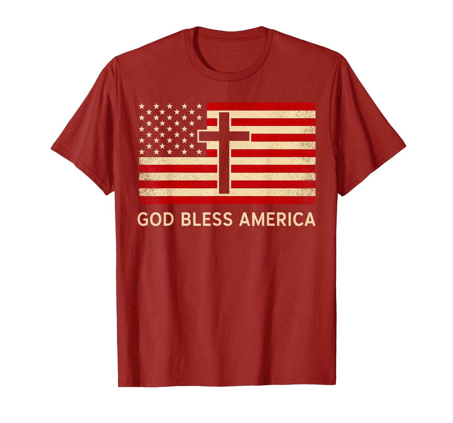 God Bless America Patriotic USA American Flag 4th Of July T-Shirt