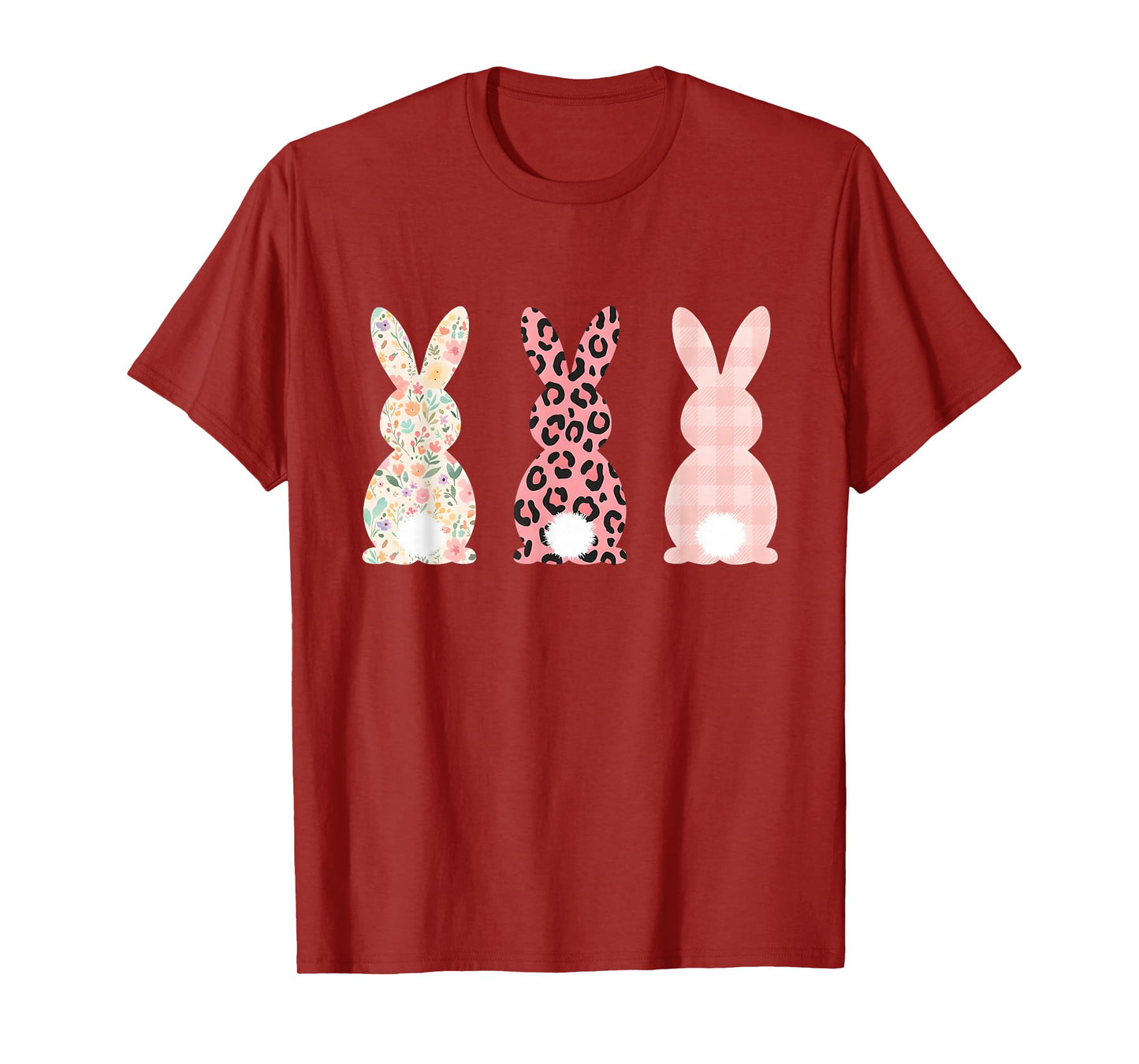 Cute pink leopard plaid easter bunny rabbit T-Shirt
