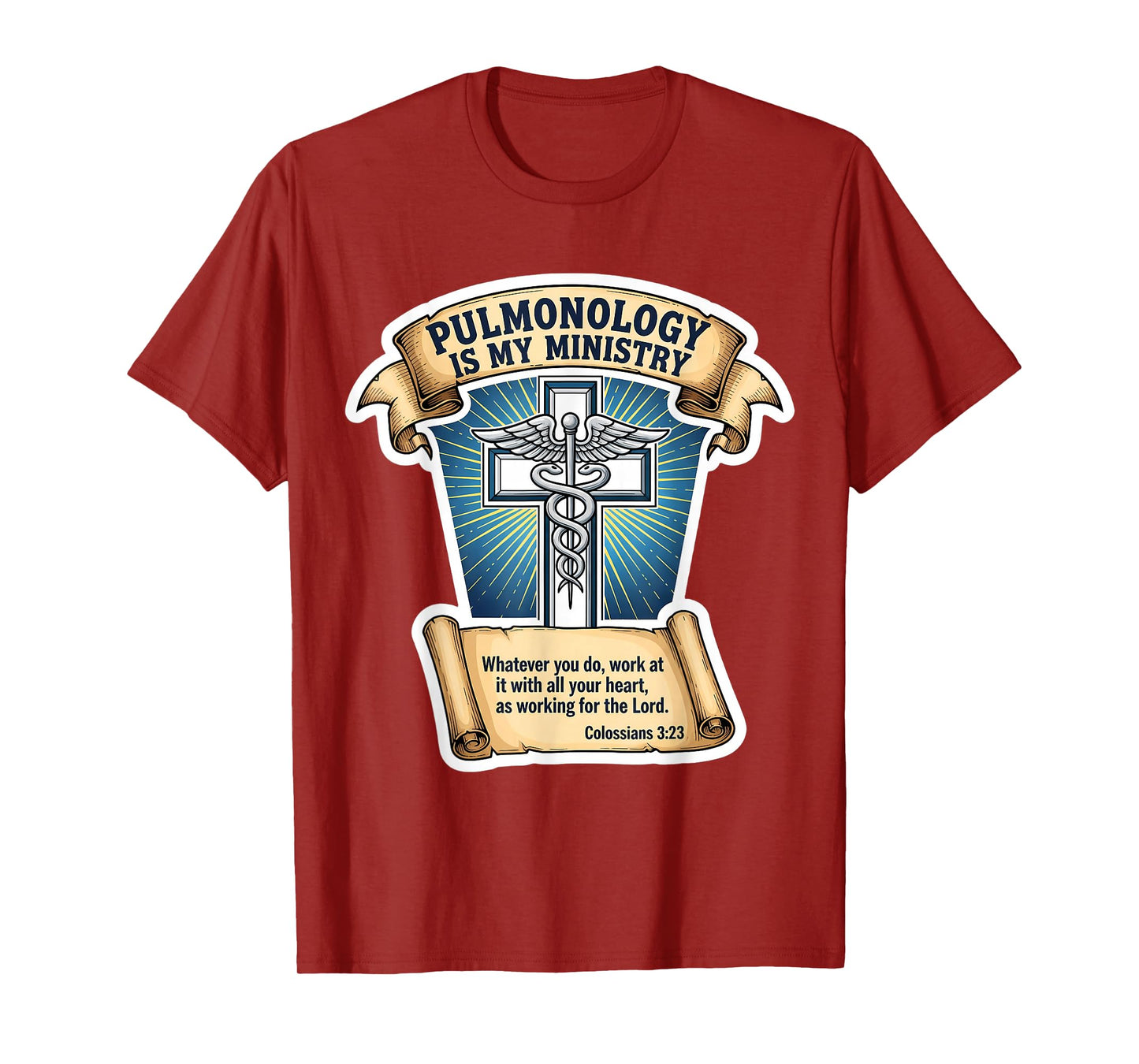 Christian Pulmonologist Pulmonology is My Ministry Doctor T-Shirt