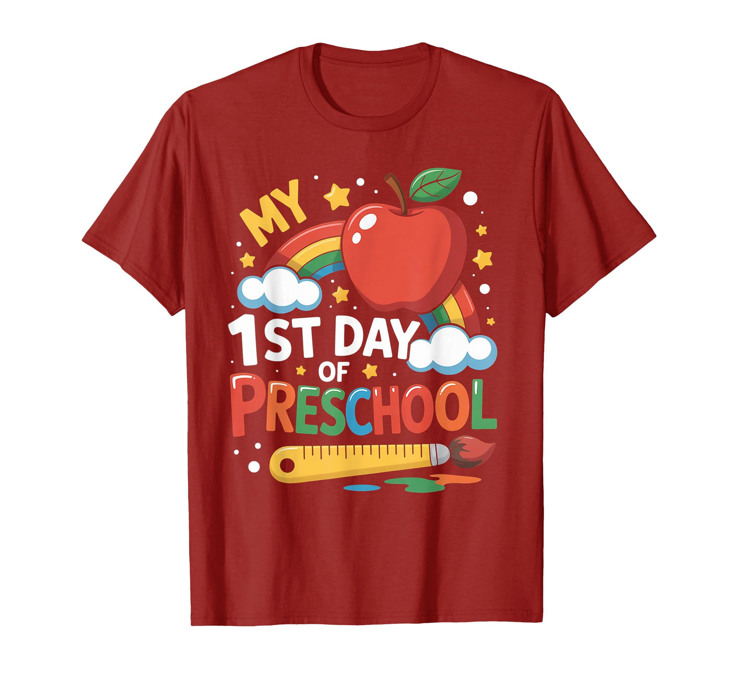 My First Day of Preschool Funny Colorful Rainbow T-Shirt
