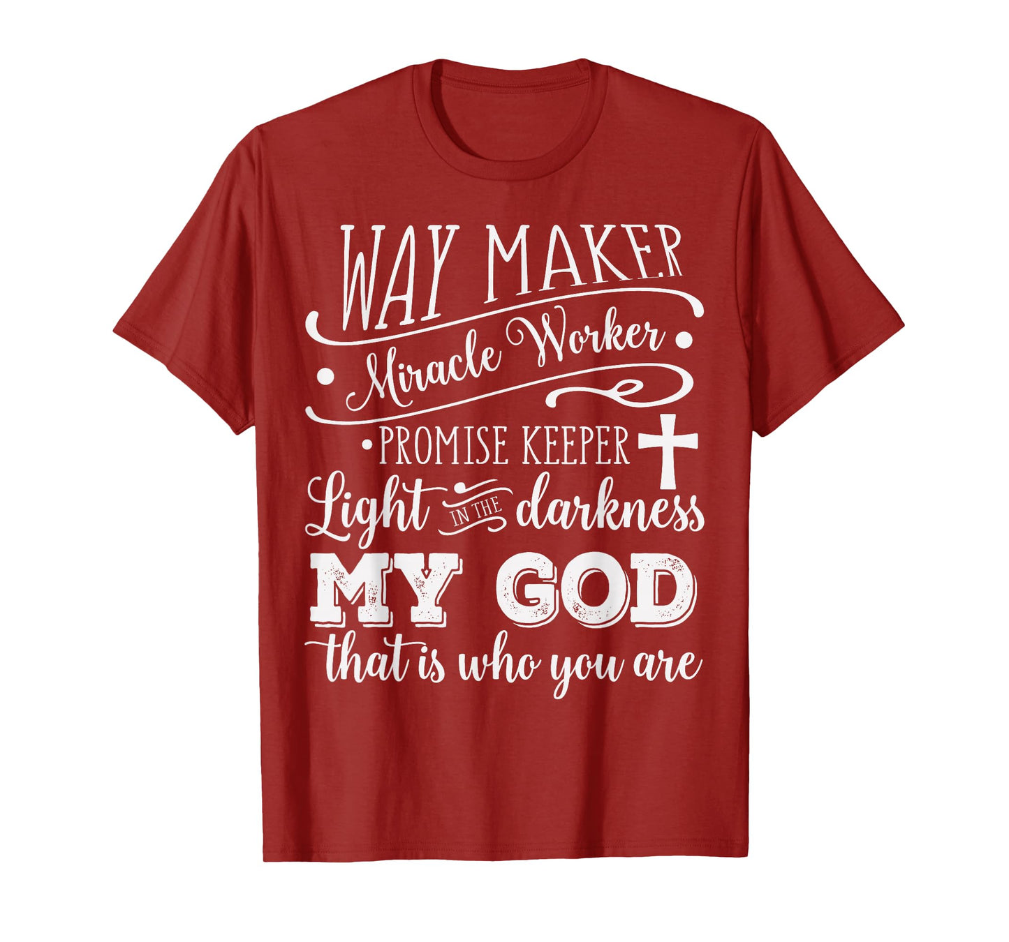 Vintage Way Maker Miracle Worker My God Christian Saying T-Shirt