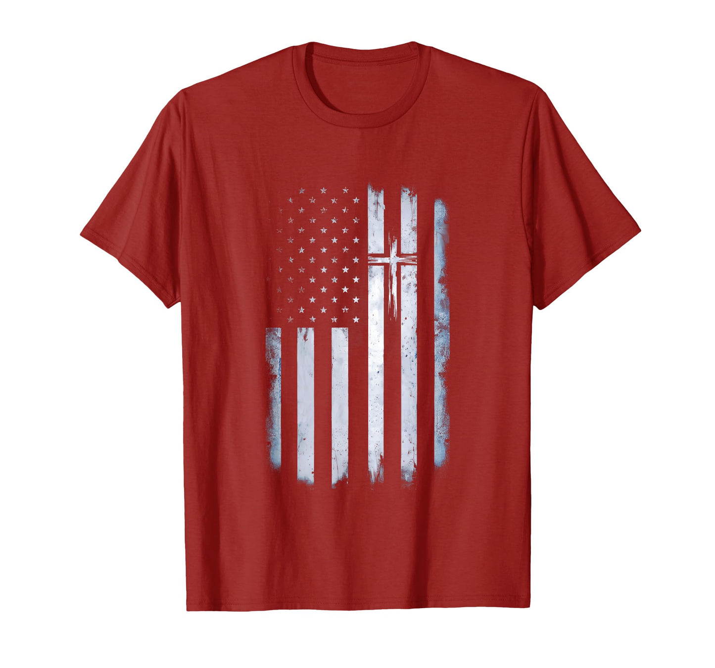 Christian American Flag Cross USA Christian Patriotic T-Shirt