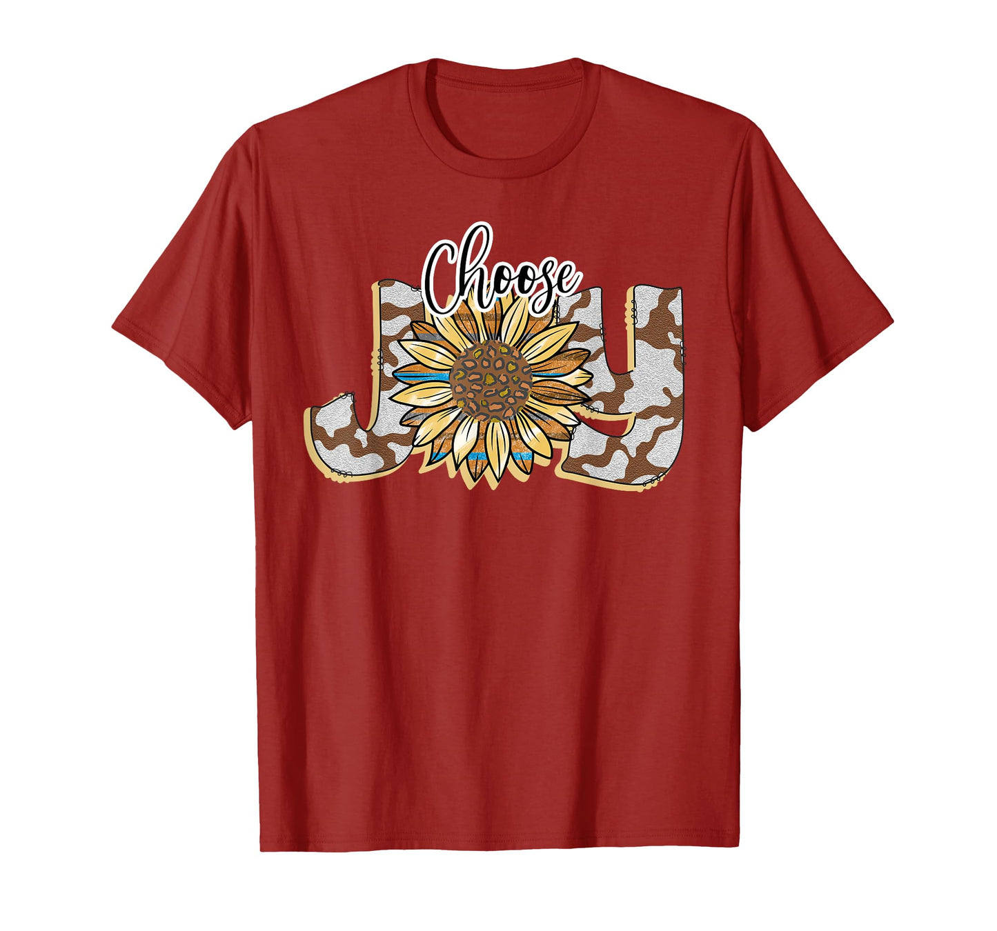 Choose Joy Inspirational Sunflower And Camo Western T-Shirt