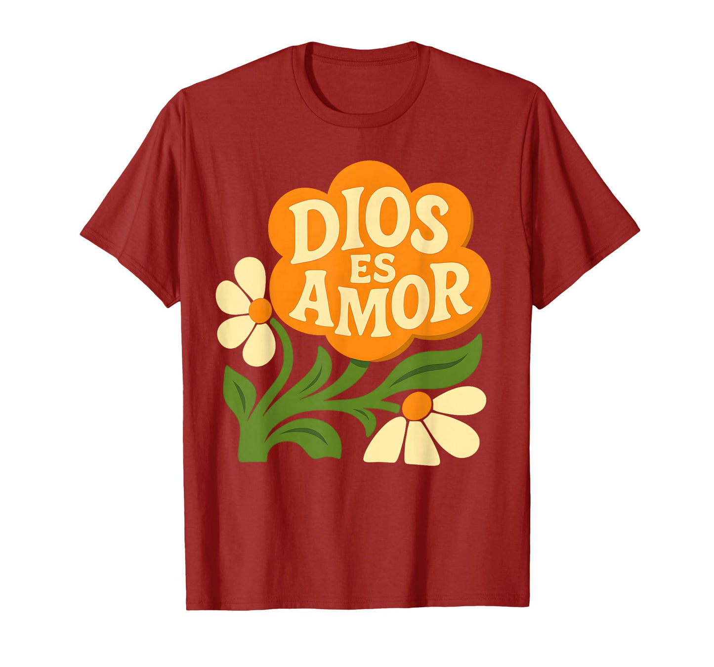 Dios ES Amor Spanish God is Love Christian Boho Faith Flower T-Shirt