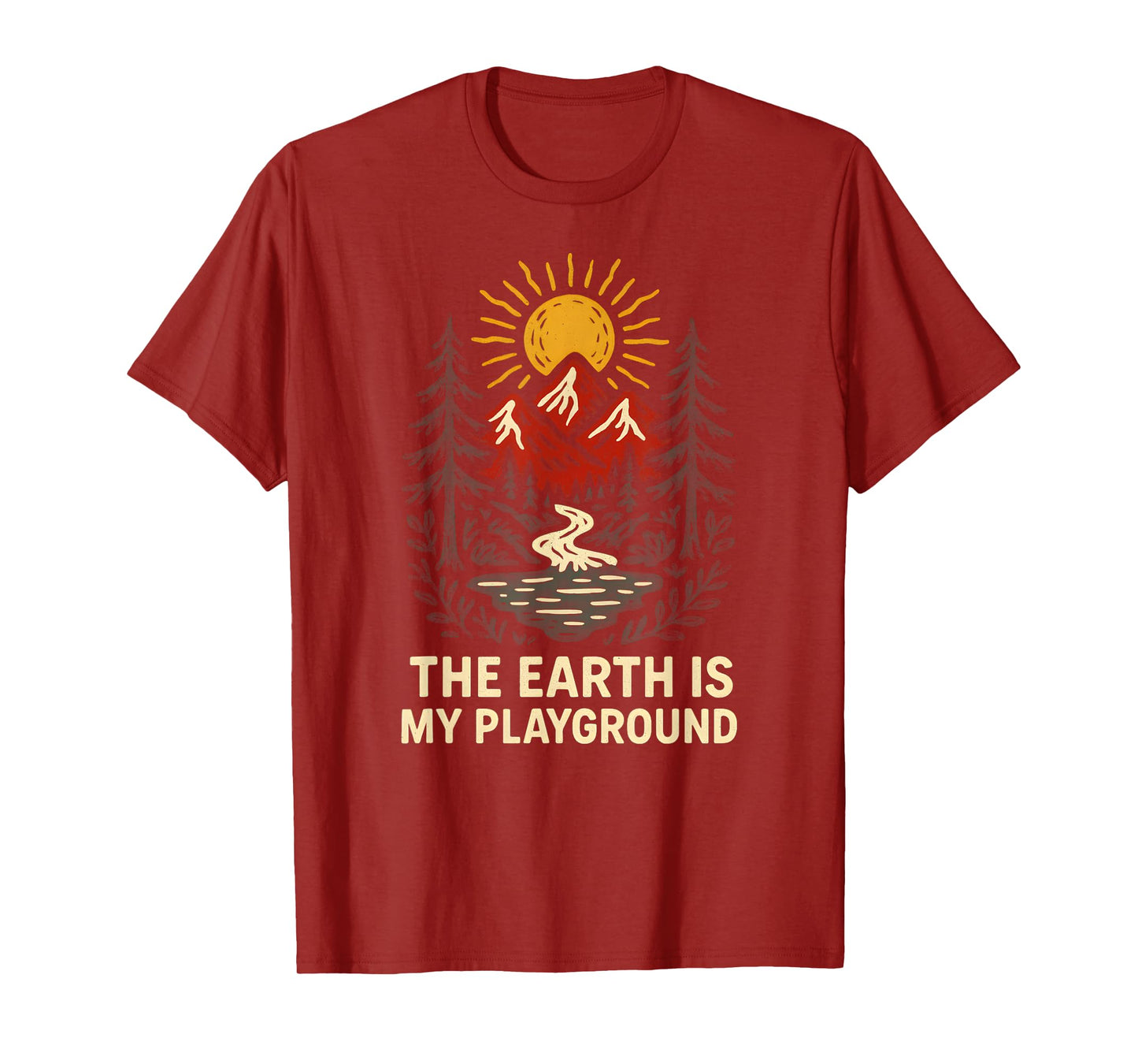 Outdoor Creation Earth is My Playground Vintage Mens Faith T-Shirt