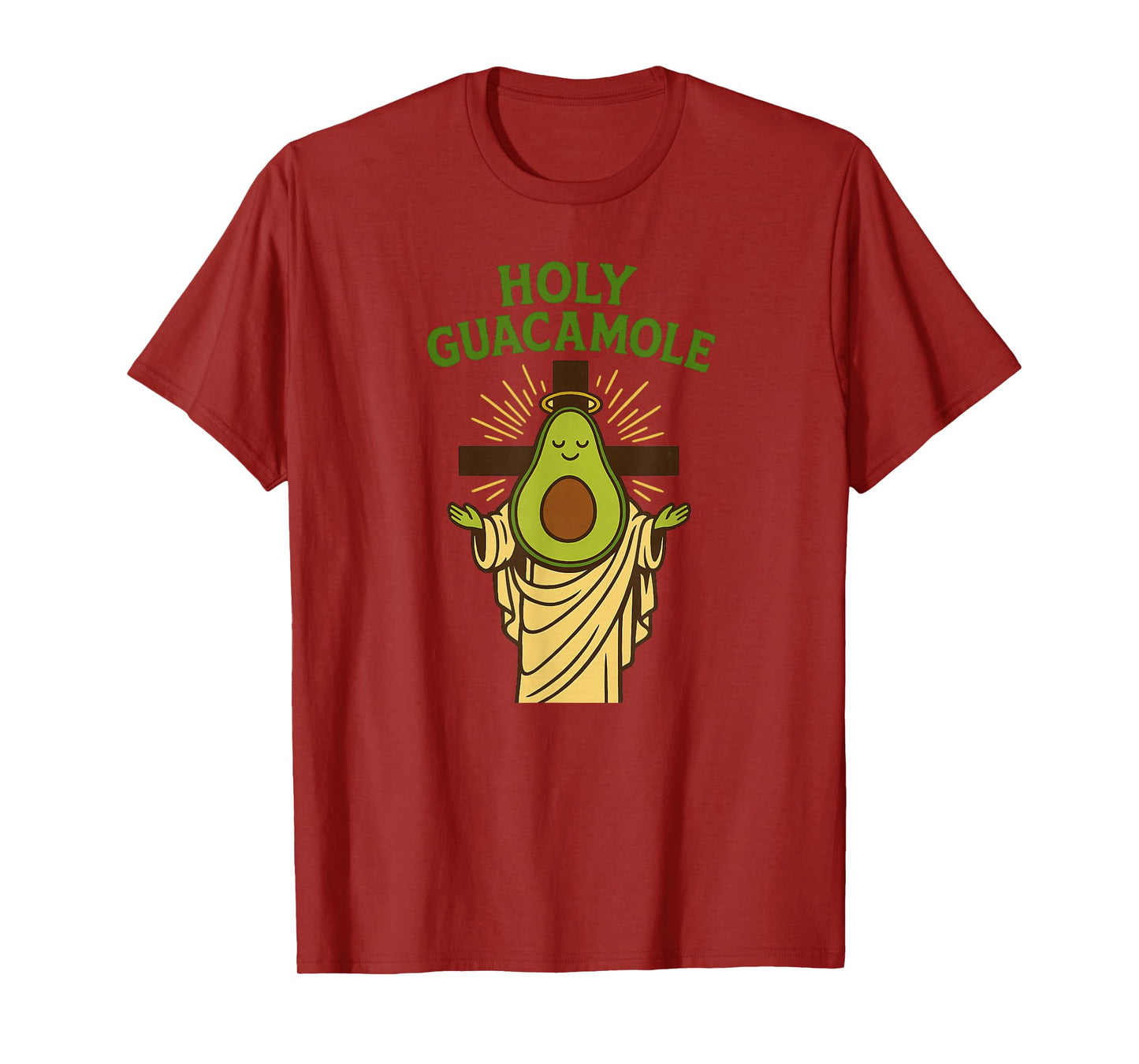 Holy Guacamole Funny Avocado God Design with Cross T-Shirt
