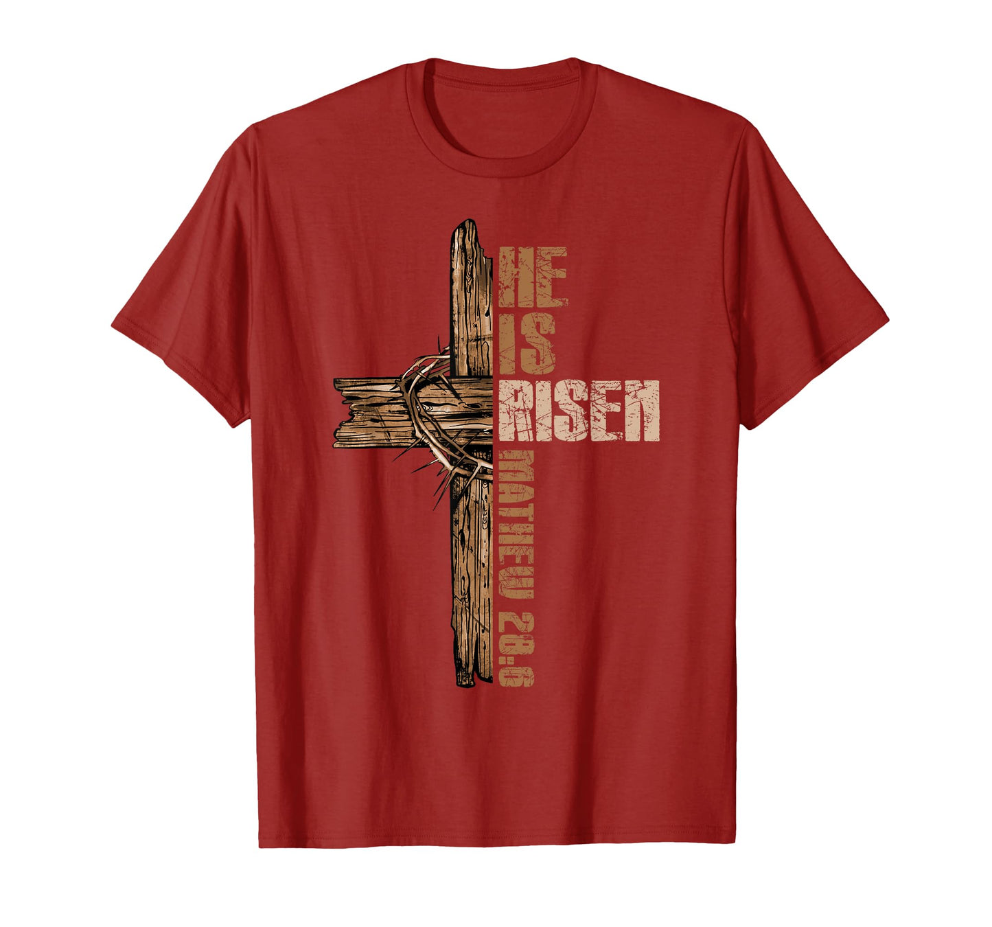 Easter Cross He Is Risen Jesus Christian Happy Easter Men T-Shirt