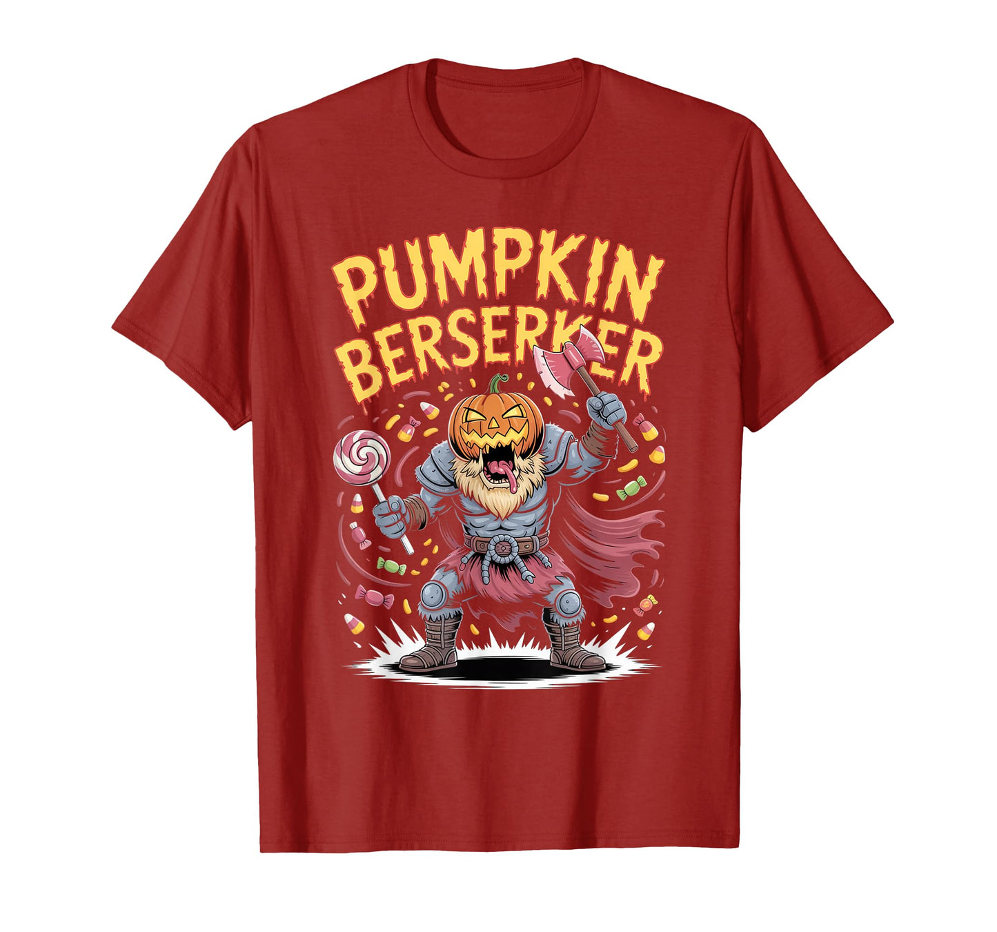Pumpkin Viking Warrior - Halloween Norse Mythology Berserker T-Shirt