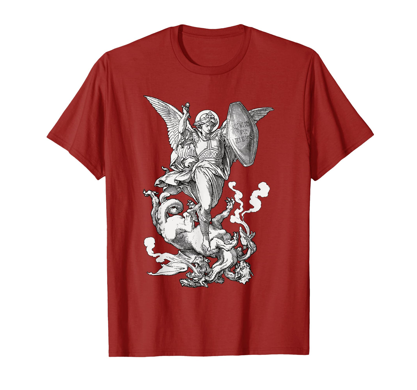 Archangel Saint Michael Fighting the Dragon Catholic T-Shirt