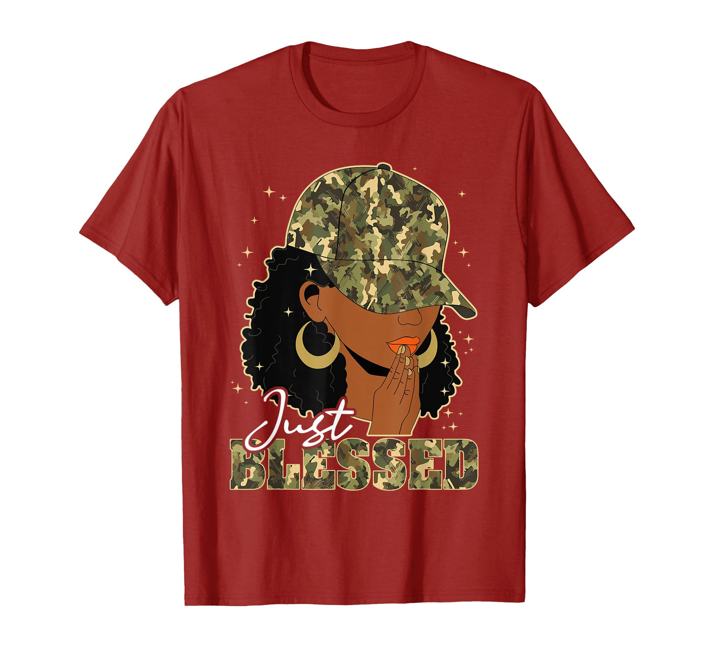 Blessed Black Woman Praying African Christian Camouflage T-Shirt