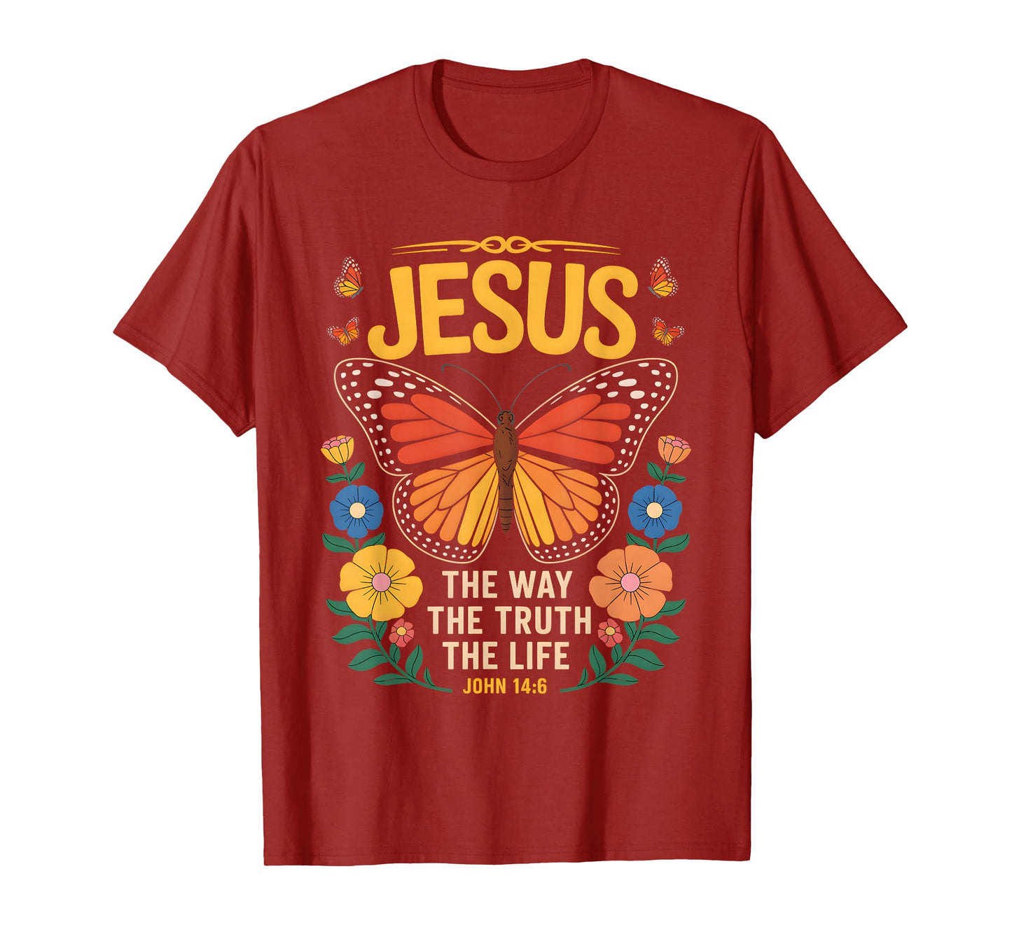 Jesus Quote Easter Spring Butterfly Christian Prayer T-Shirt