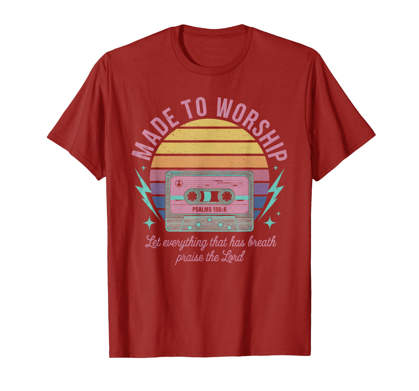 Worship Tshirt Christian Music Retro Cassette Psalms 150:6 T-Shirt