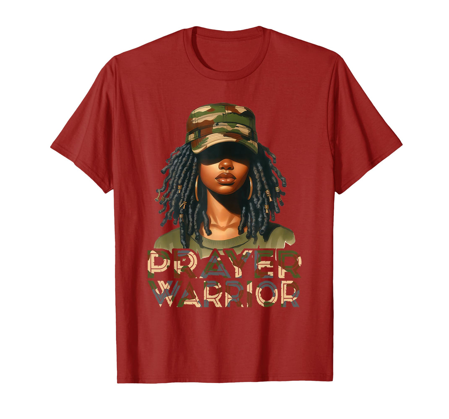 Prayer Warrior God Jesus Christian Black Girl Melanin T-Shirt