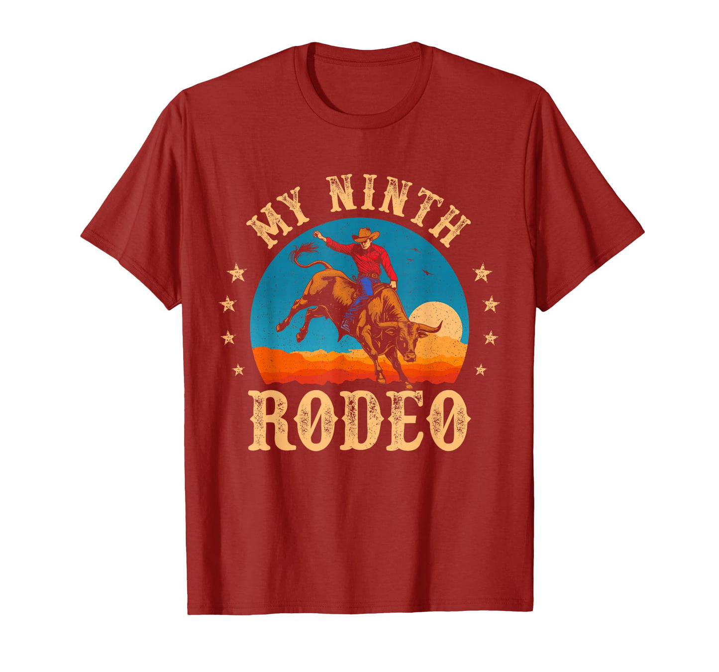 My Ninth Rodeo 9 Year Old Cowboy 9th Birthday Bull Riding T-Shirt