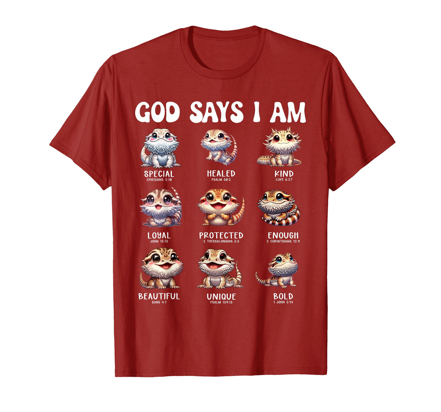 God Says I Am Cute Scripture Lizard Bible Design T-Shirt