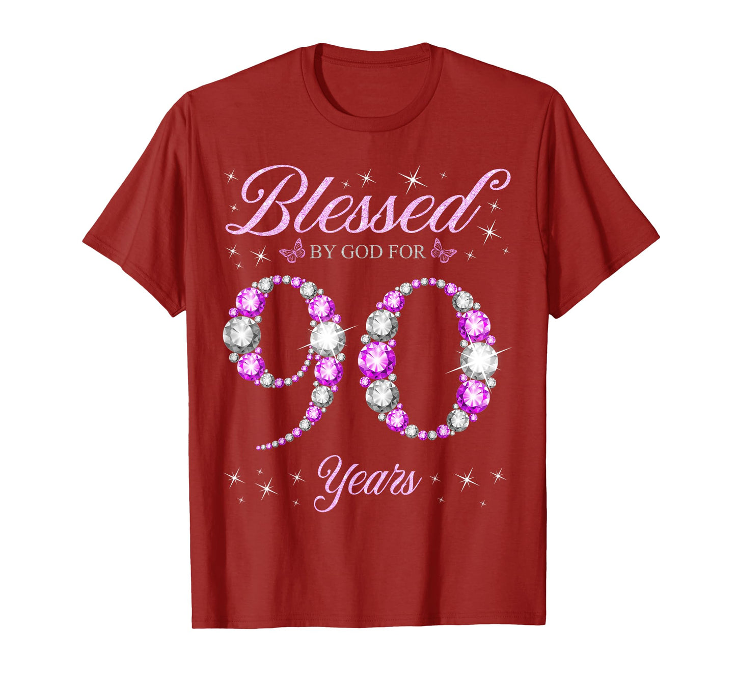 Blessed By God For 90 Years Old 90th Birthday B-Day Party T-Shirt