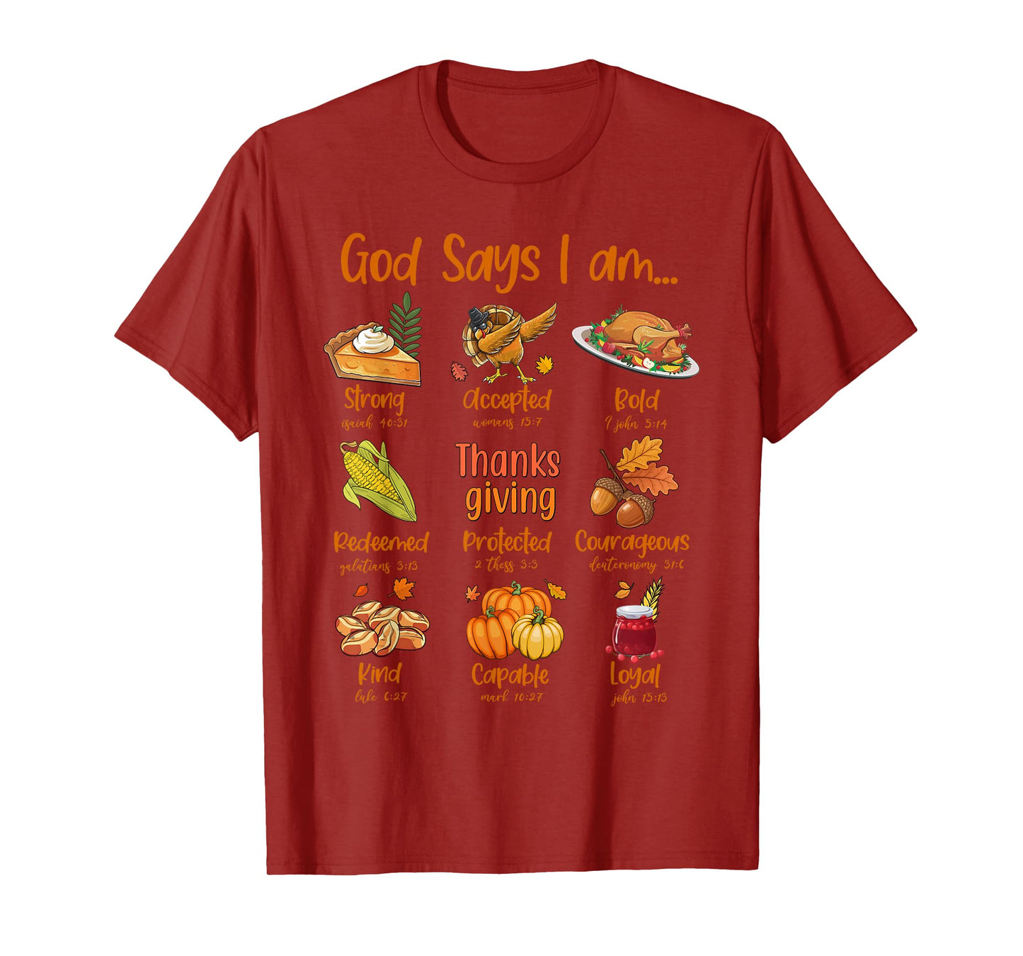 God Says I am Thanksgiving Dinner Thanksgiving Bible Verse T-Shirt