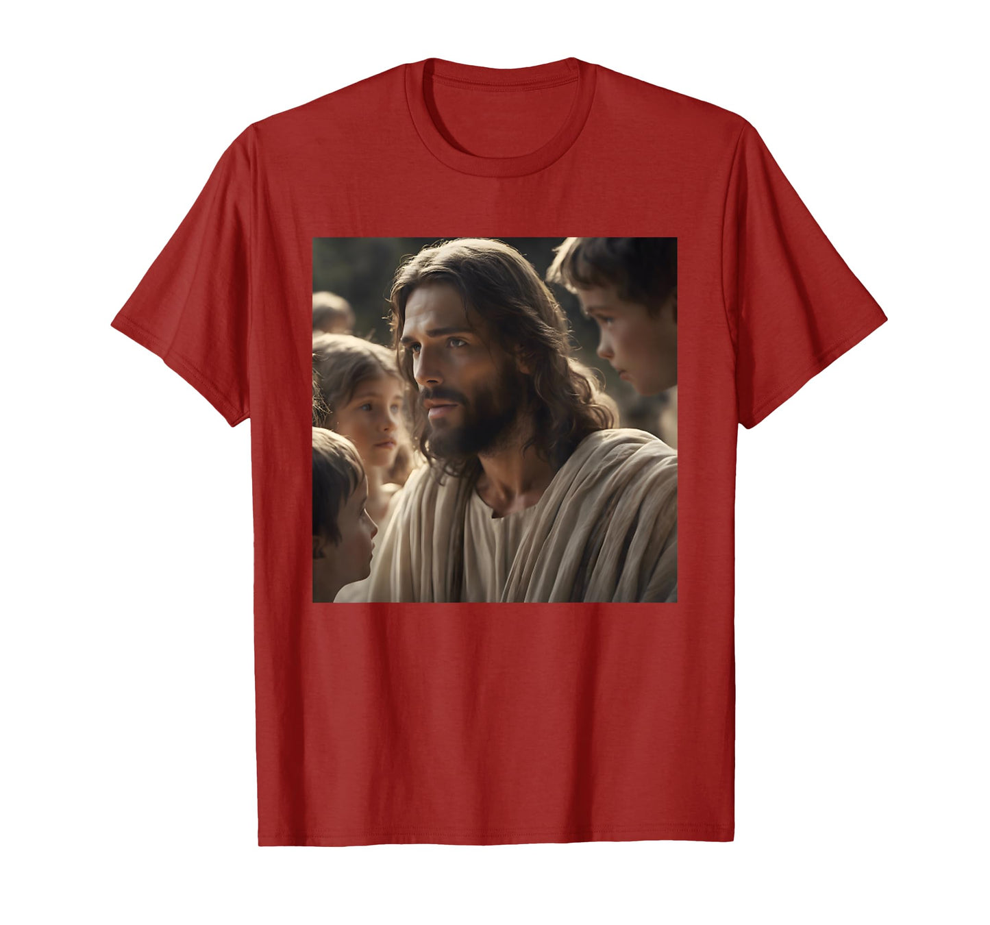 Vintage Jesus With Kids Face Of Jesus Portrait Christ T-Shirt