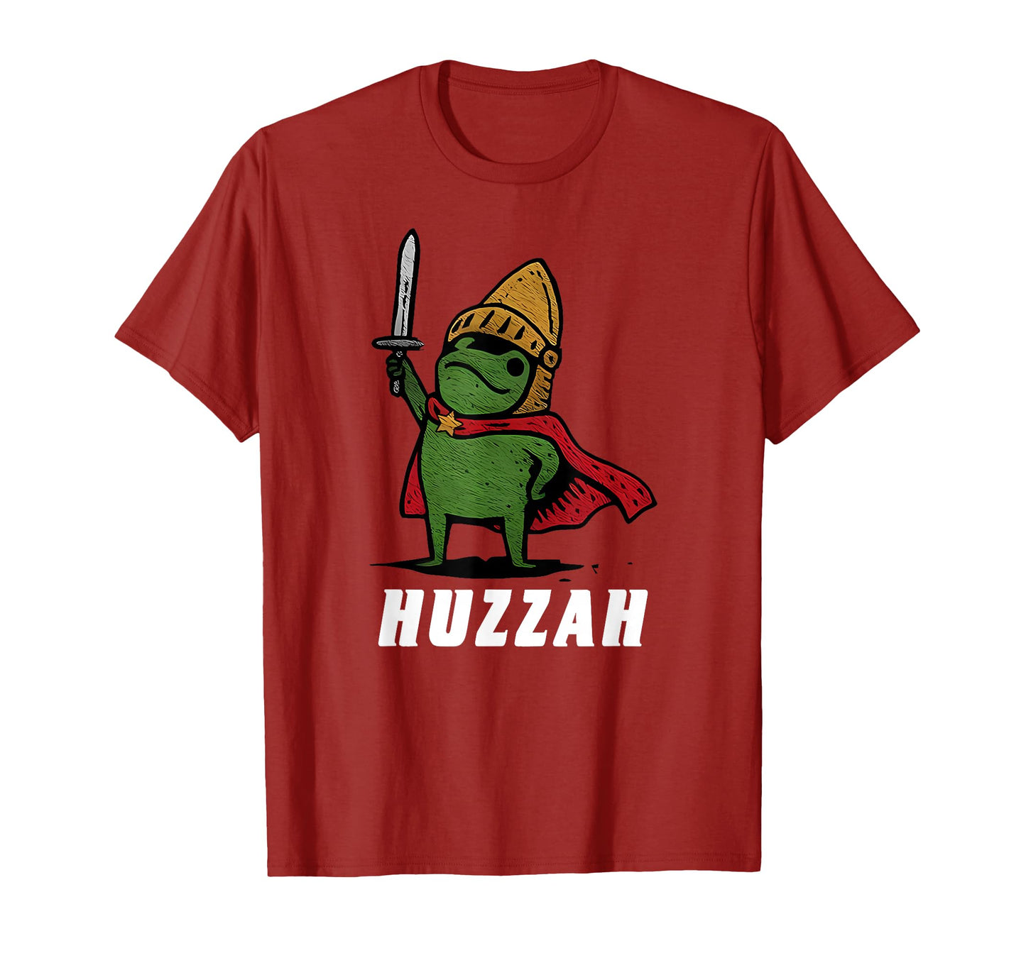 Huzzah Frog Knight Funny Sword Meme Quote T-Shirt