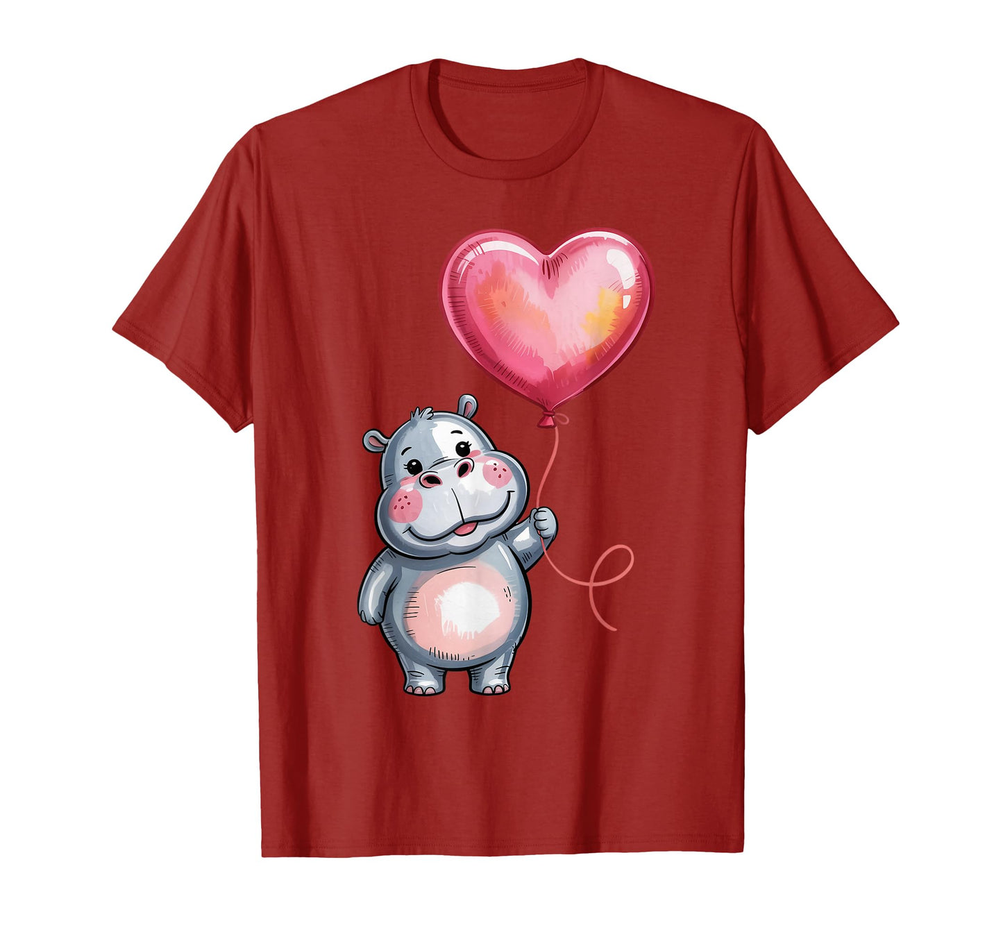 Hippo Heart Balloon Hippopotamus Cute Hippo T-Shirt