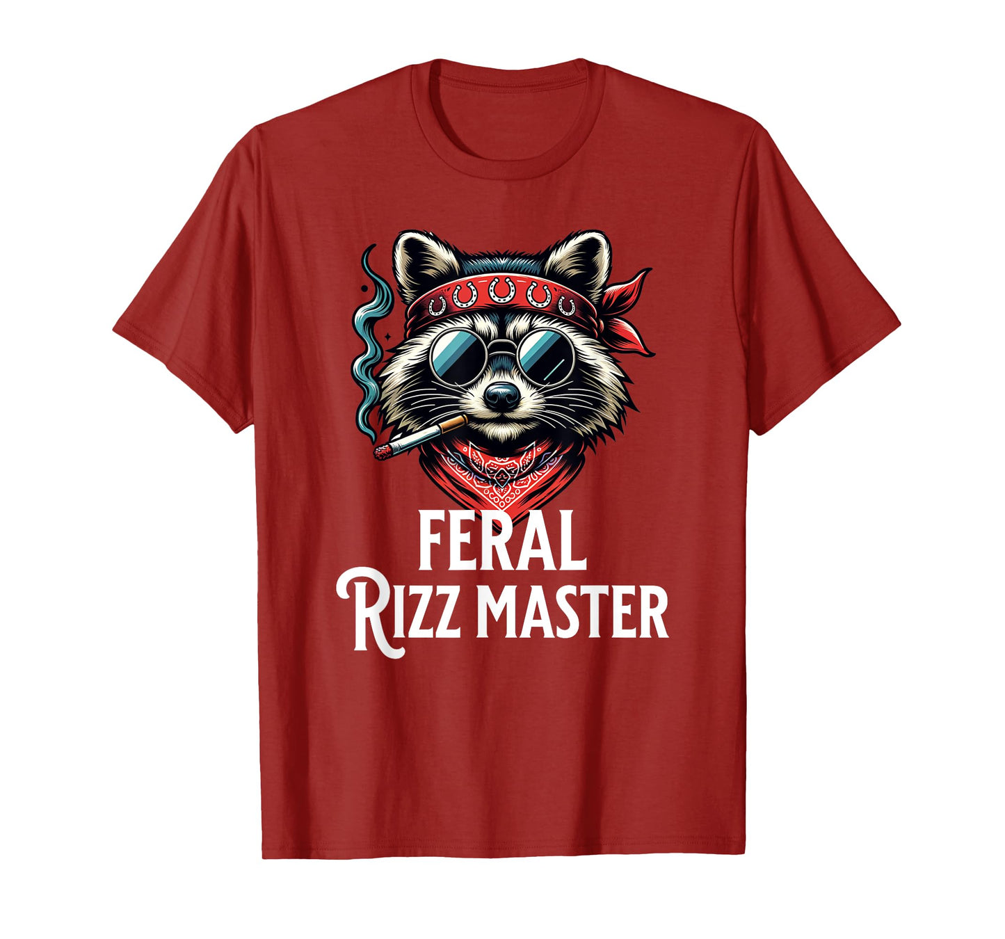 Feral Rizz Master Gen Z Slang Funny Rizzler Raccoon Tee T-Shirt