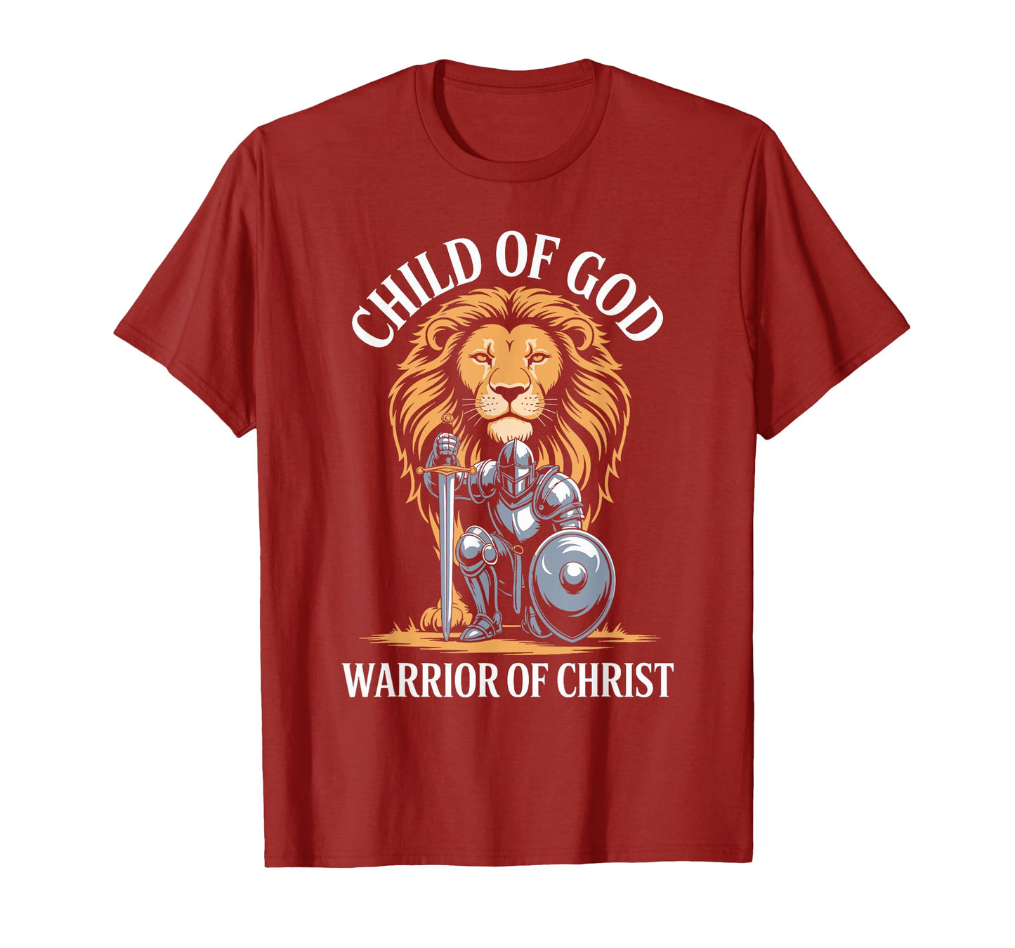 Child of God Warrior of Christ Lion Christian Armor Men T-Shirt
