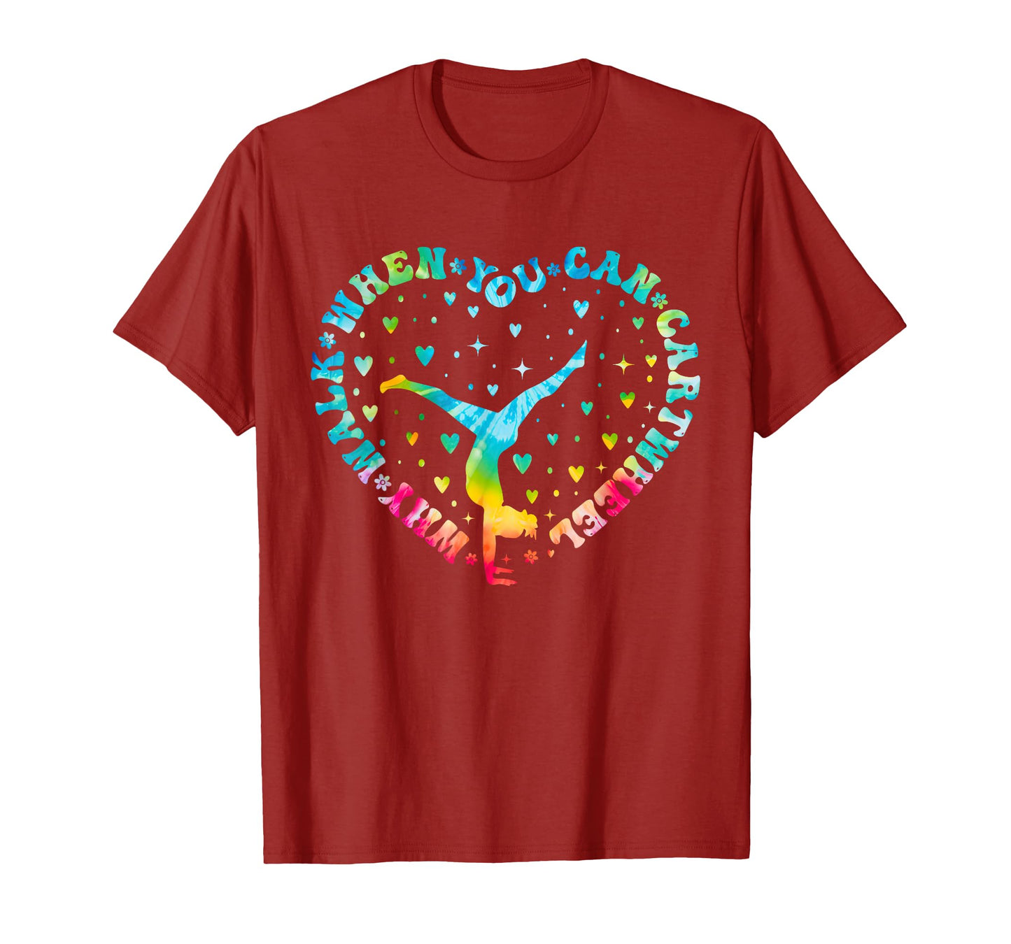 Tie-dye Heart Cartwheel Gymnastics Cheerleader Gymnast Girl T-Shirt