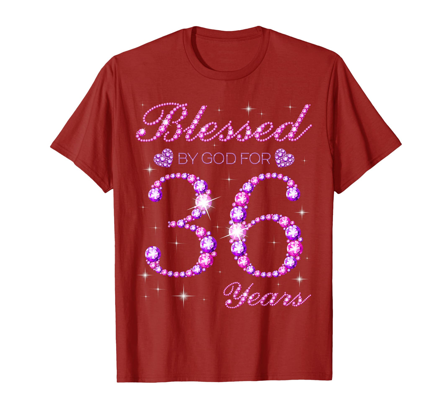 Blessed by God for 36 Years Old 36th Birthday Party T-Shirt