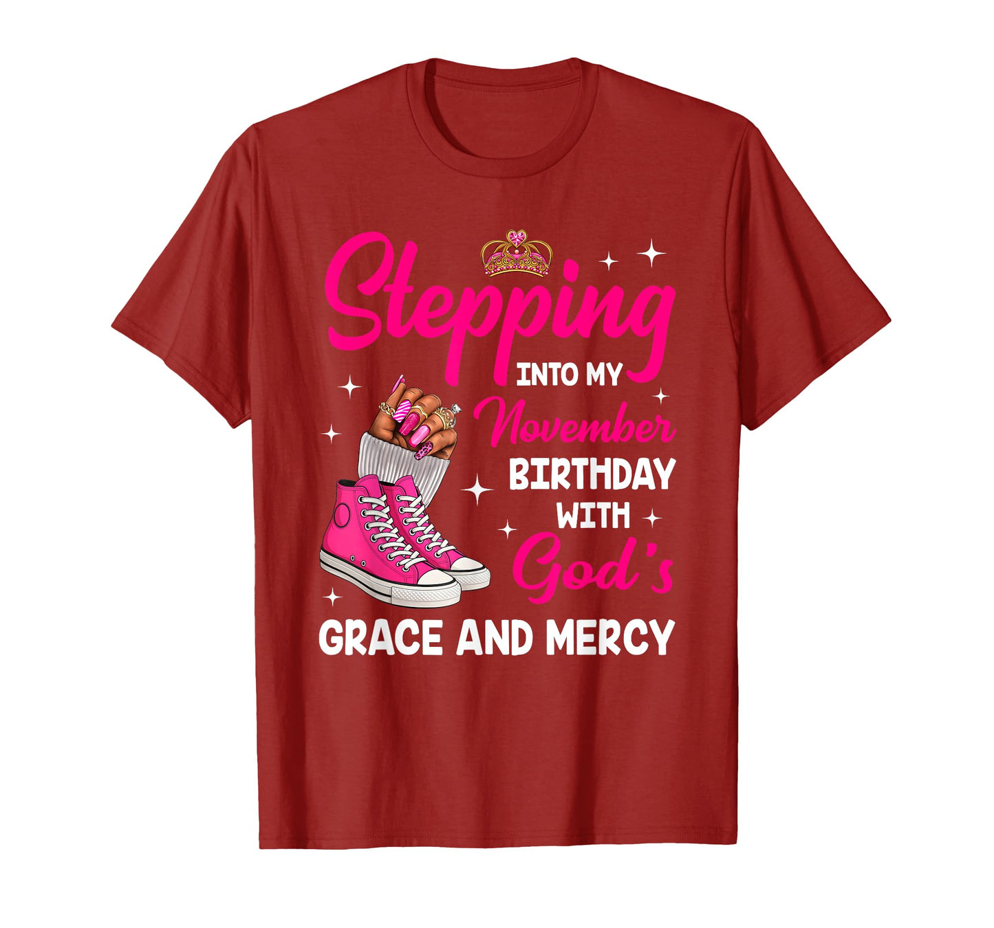 Stepping Into My November Birthday Afro Woman Melanin Queen T-Shirt