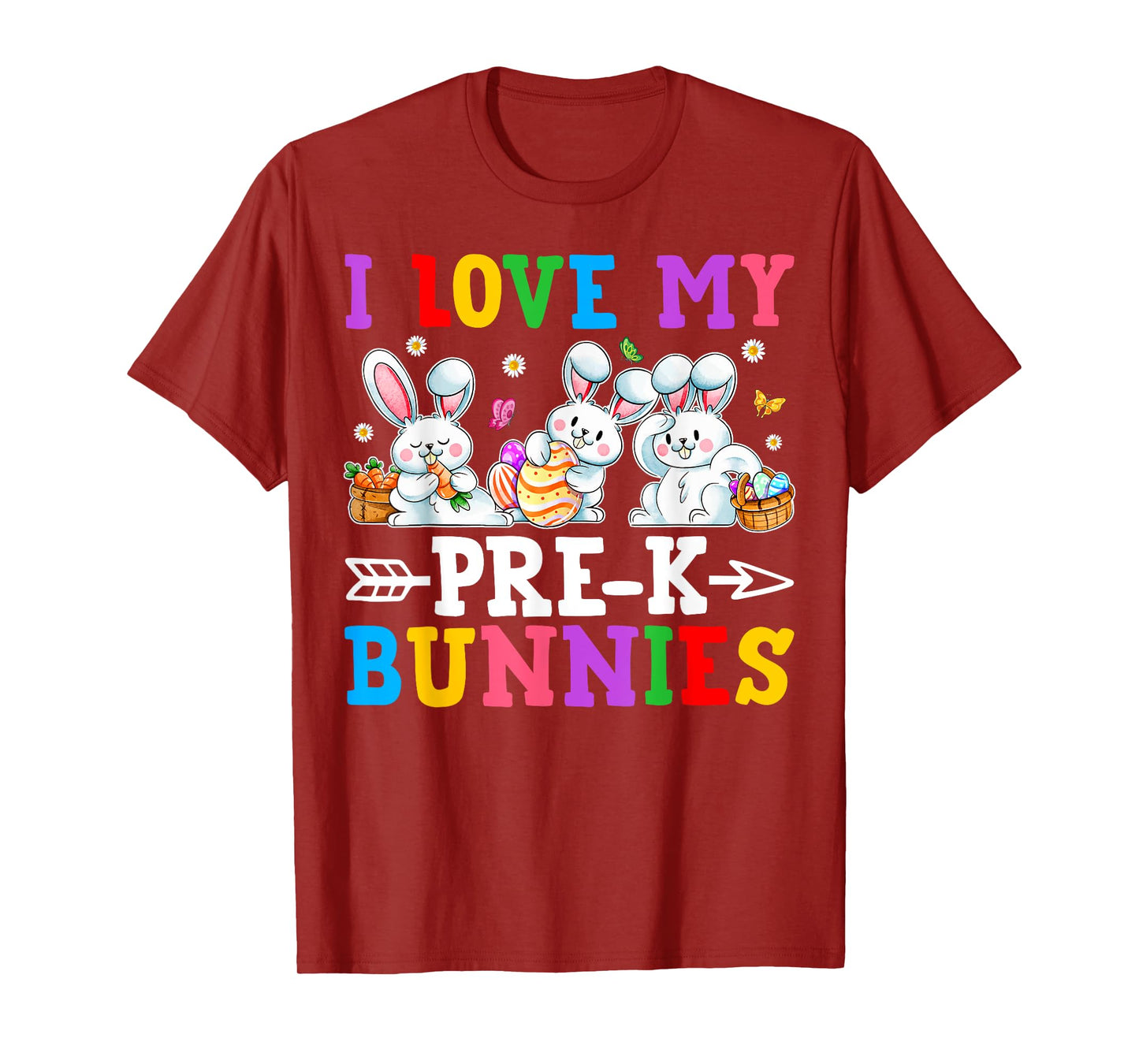 Funny I Love My Pre-K Bunnies Preschool Teacher Easter Day T-Shirt