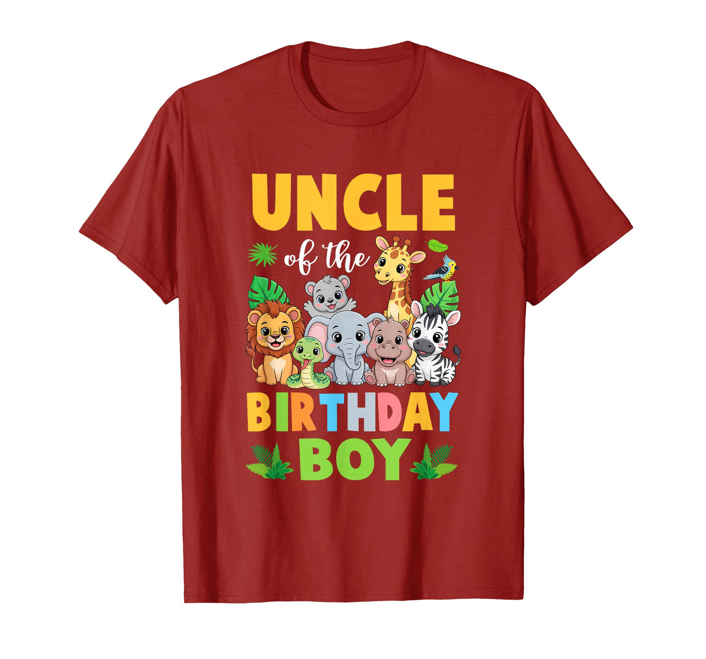 Uncle of The Birthday Boy Kids Safari Jungle Animal T-Shirt