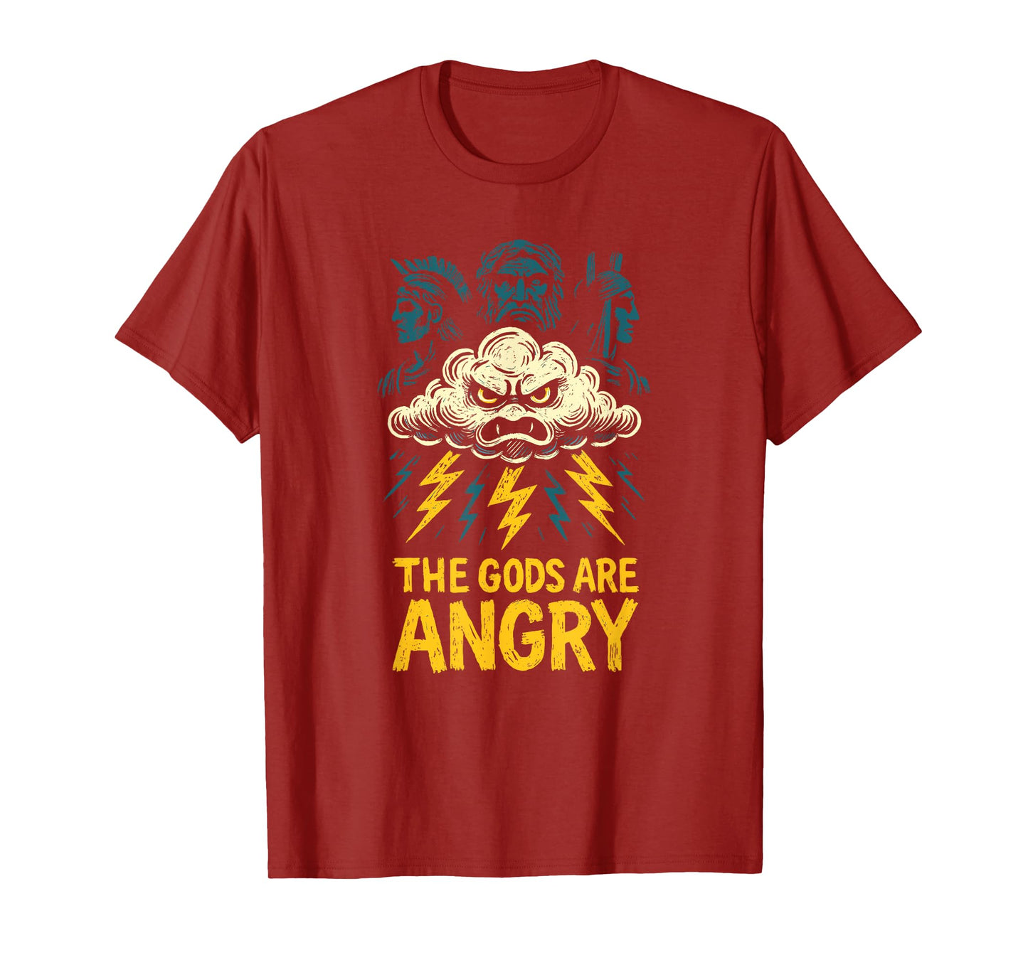 The Gods are Angry Greek Mythology Thunderstorm Humor Art T-Shirt