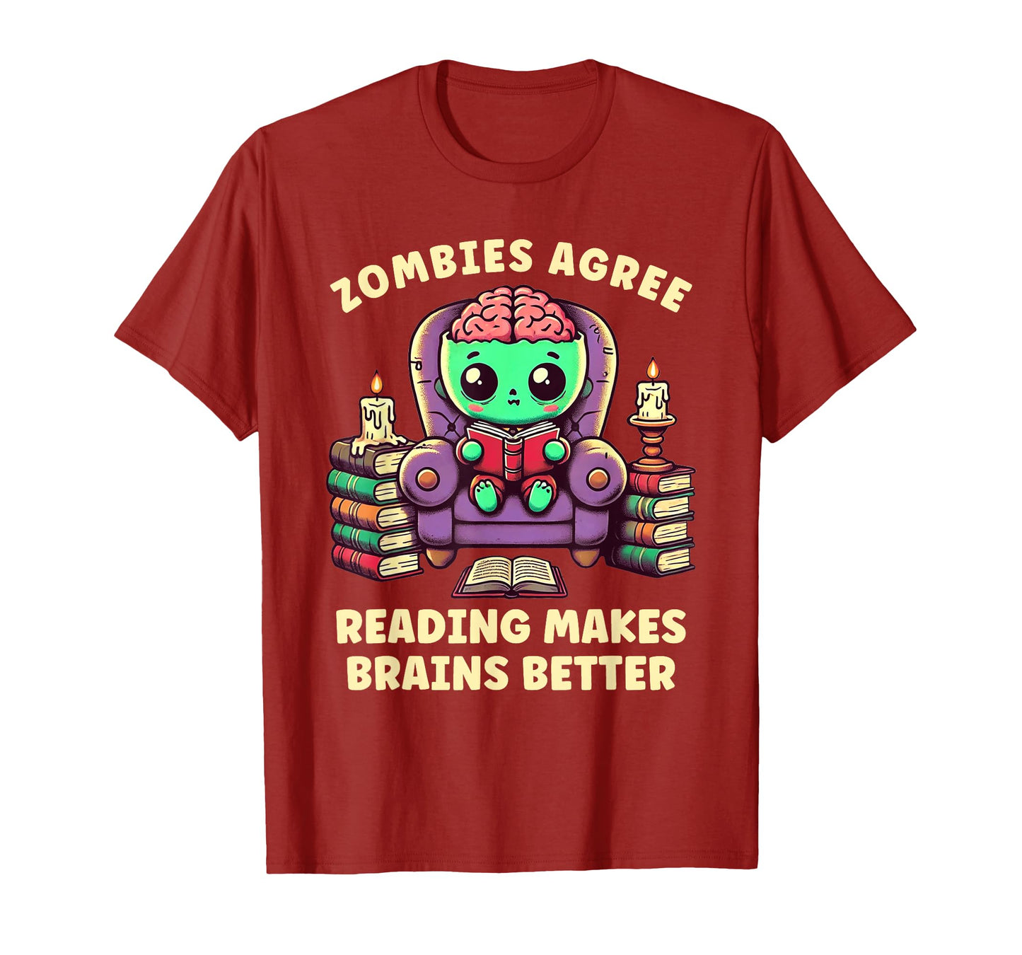 Halloween Teacher Zombie Reading is Good For Brains T-Shirt