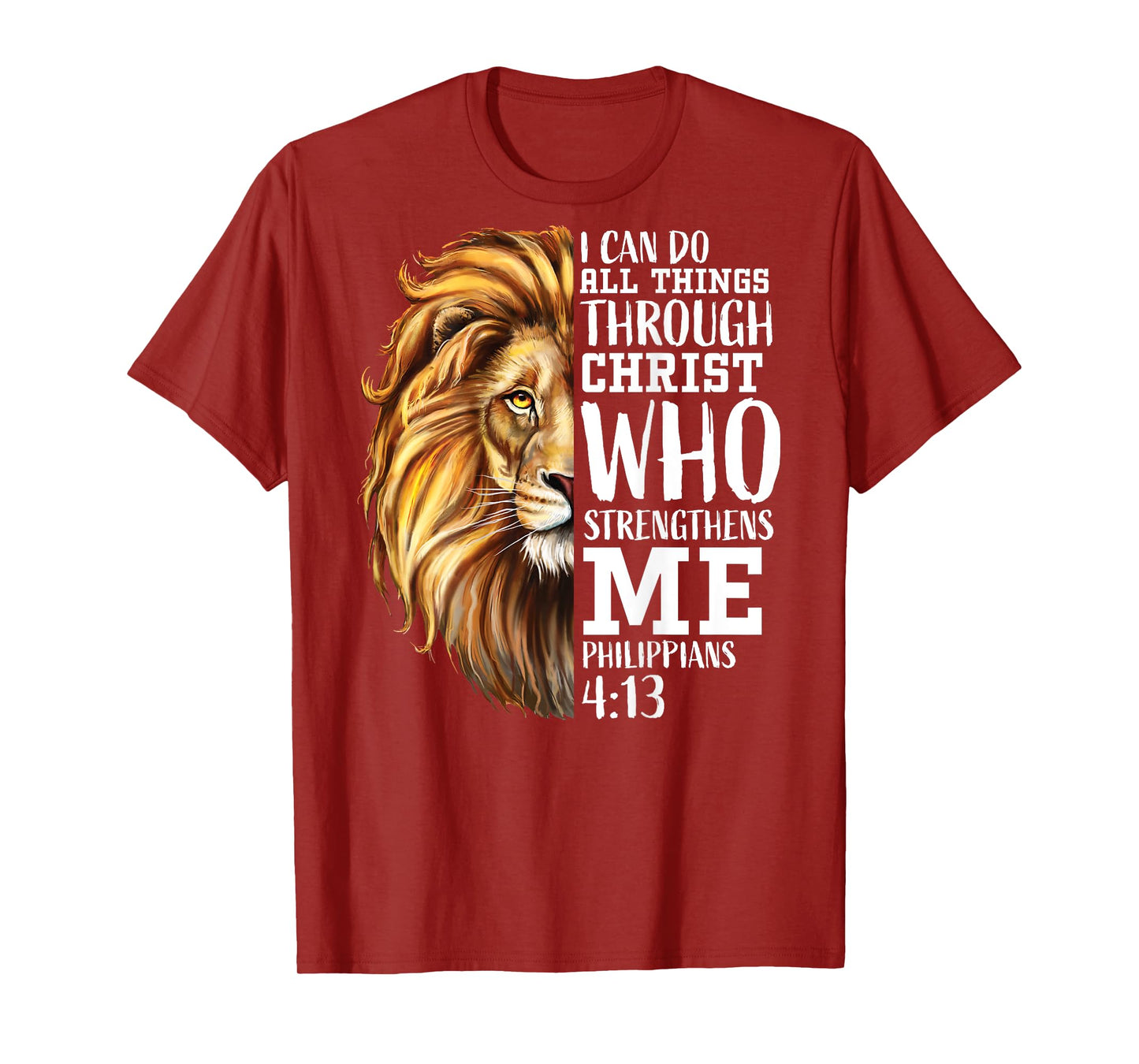 Lion Judah Christian Religious Scripture Graphic Back Print T-Shirt