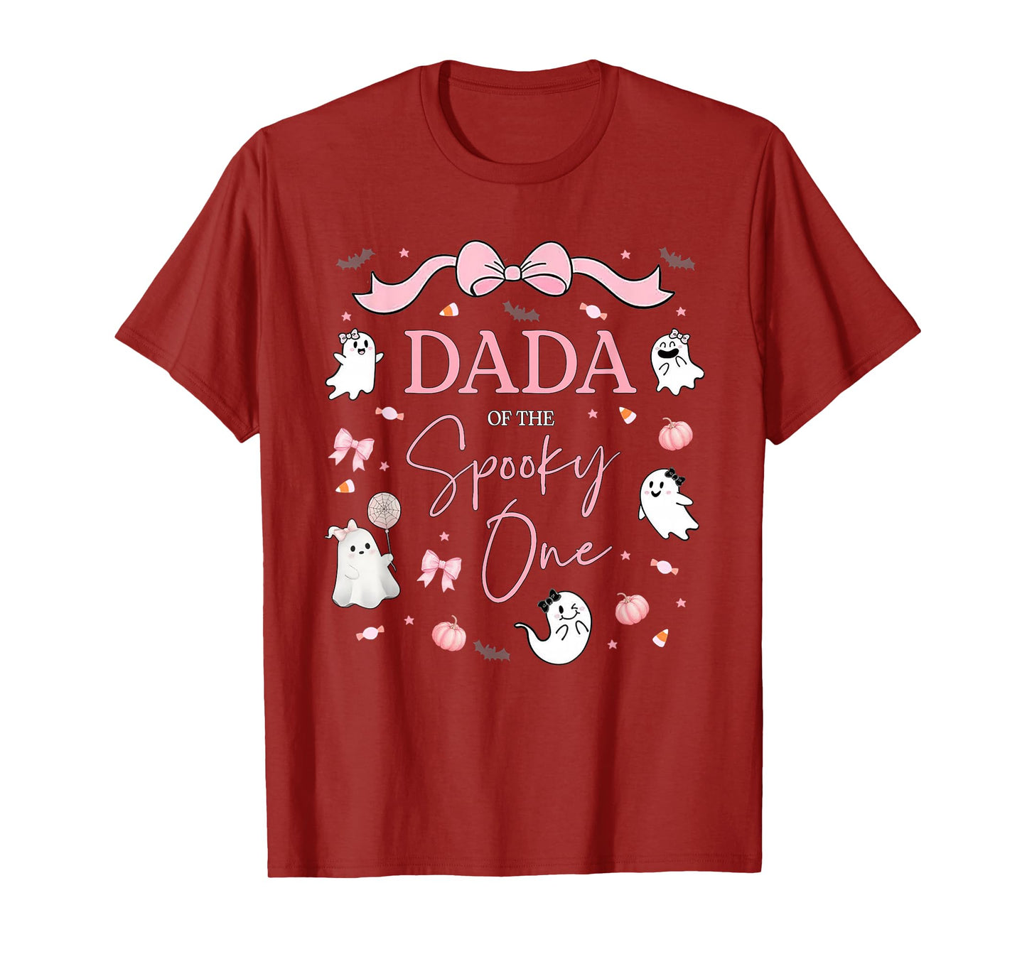 Dada of The Spooky One Birthday Girl Pink Bow Halloween T-Shirt