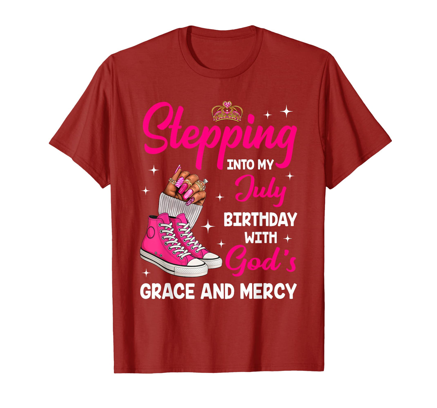 Stepping Into My July Birthday Afro Woman Melanin Queen T-Shirt