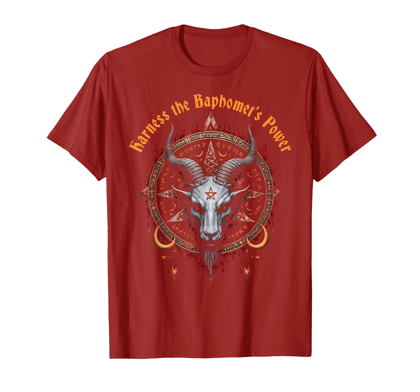 Baphomet Dark Art 666 Antichrist Witch Satan Devil Goat T-Shirt