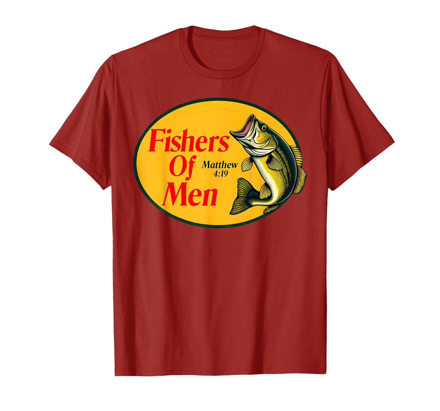 Fishers of Men Matthew 4:19 Christian Fishing Bible Verse T-Shirt