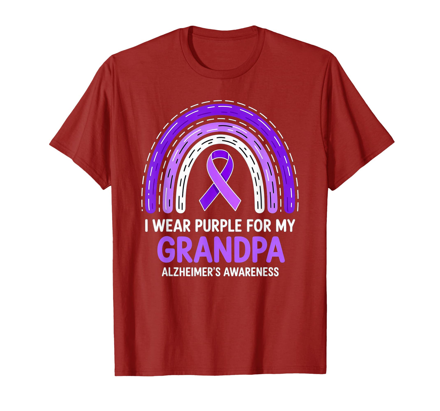 I Wear Purple For My Grandpa Alzheimer's Awareness Ribbon T-Shirt