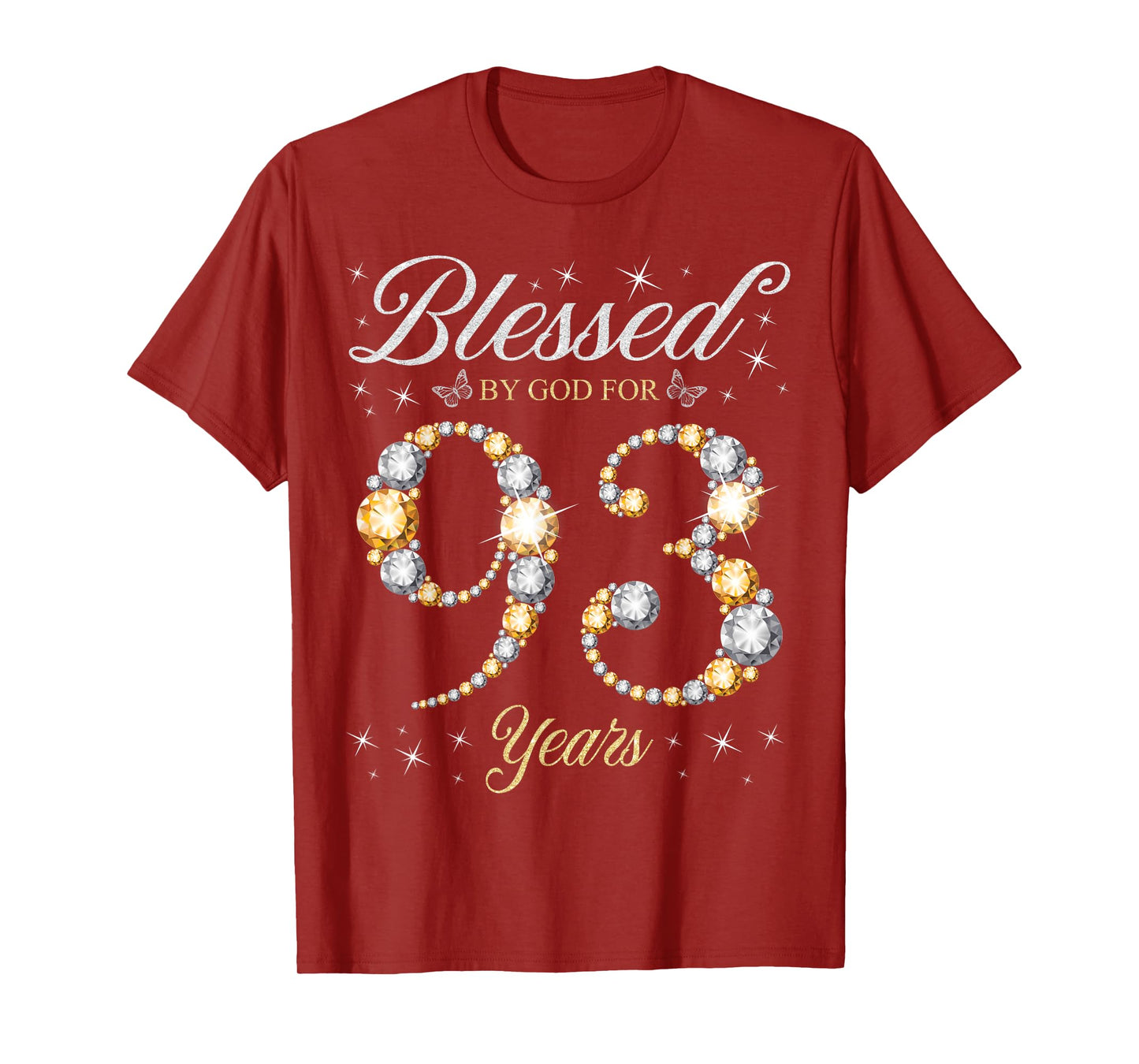 Blessed By God For 93 Years Old 93rd Birthday Party T-Shirt
