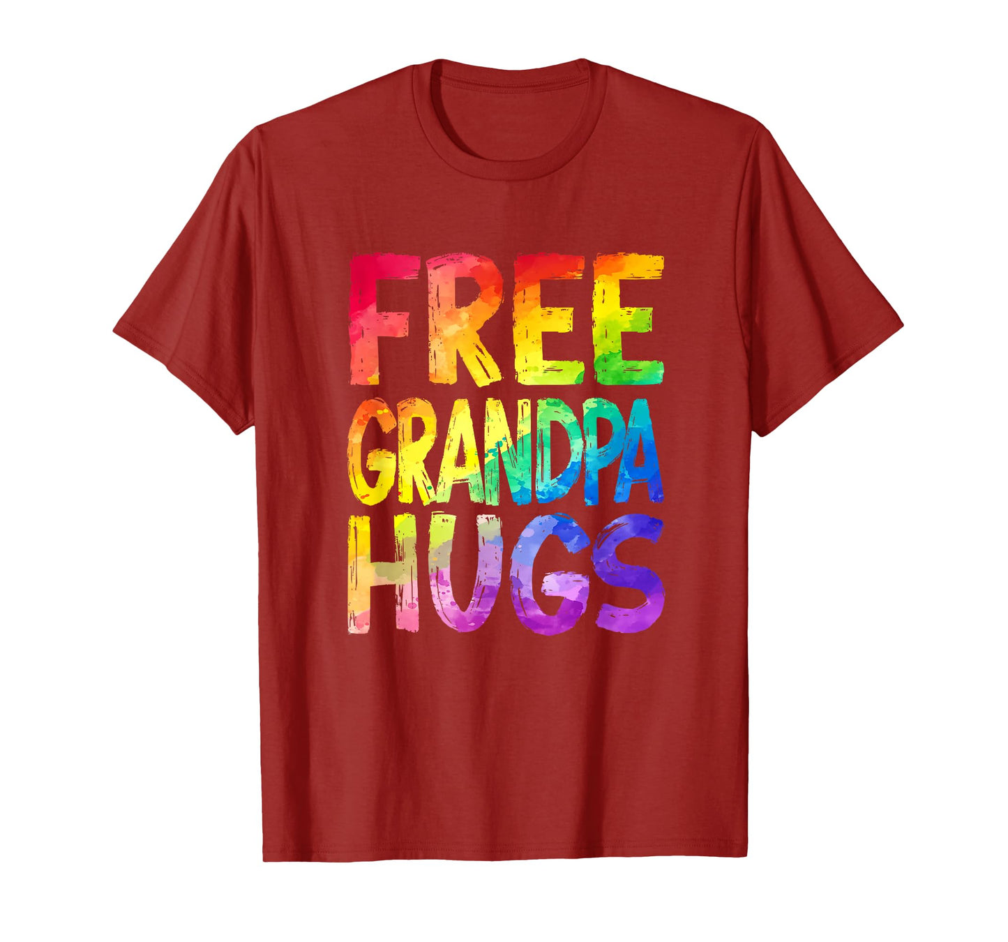 Free Grandpa Hugs Lgbt Pride Lgbtq Lesbian Gay Rainbow T-Shirt