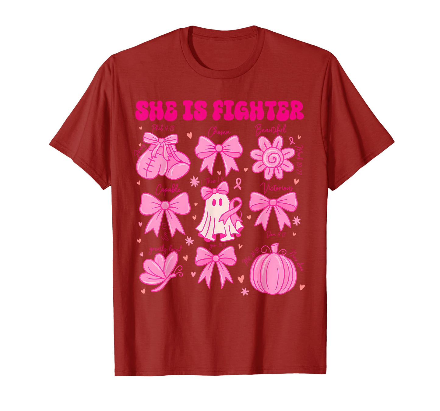 Coquette Breast Cancer Awareness Tees, She Is A Fighter T-Shirt