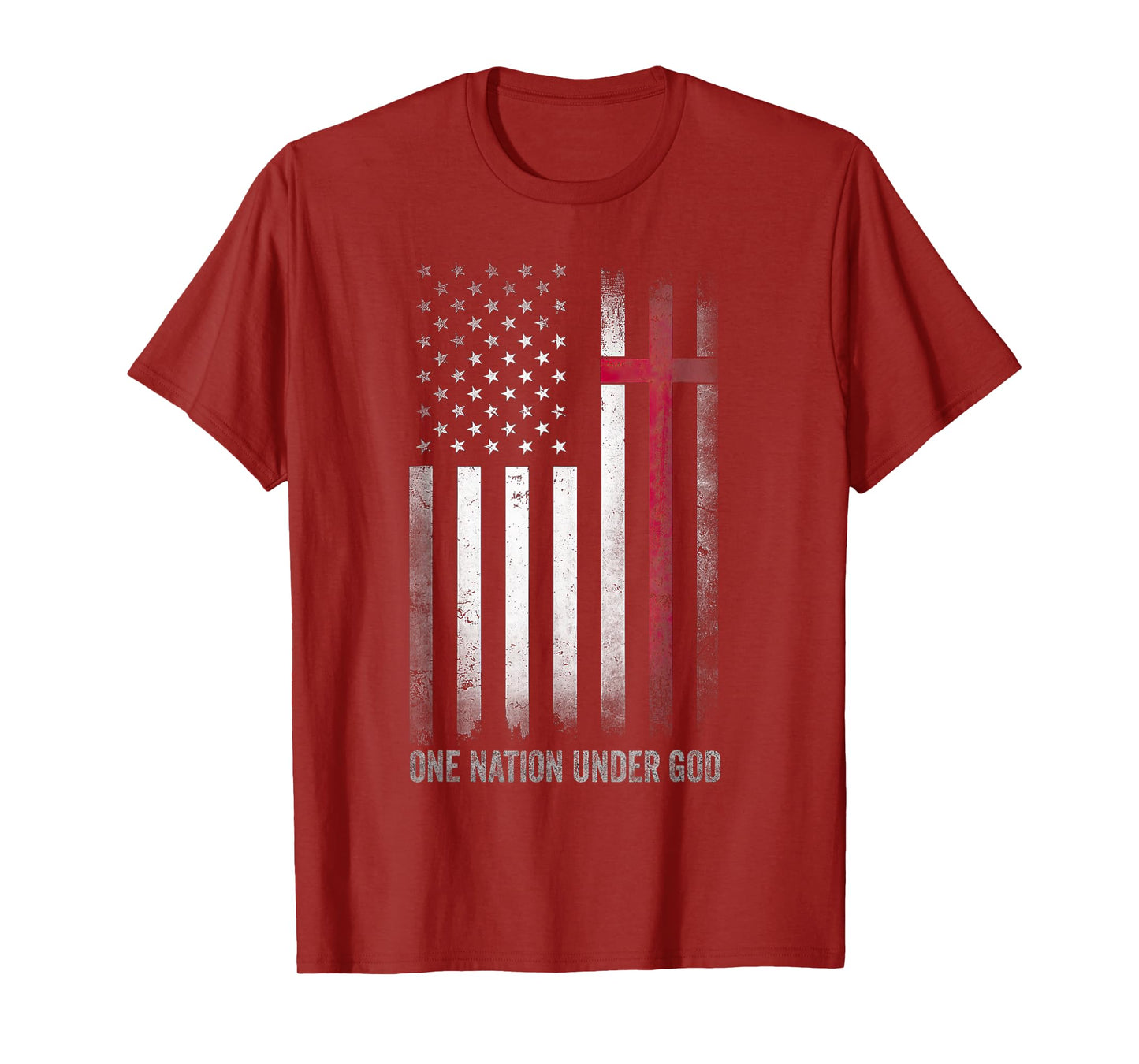 One Nation Under God Flag Patriotic Christian For Men Women T-Shirt