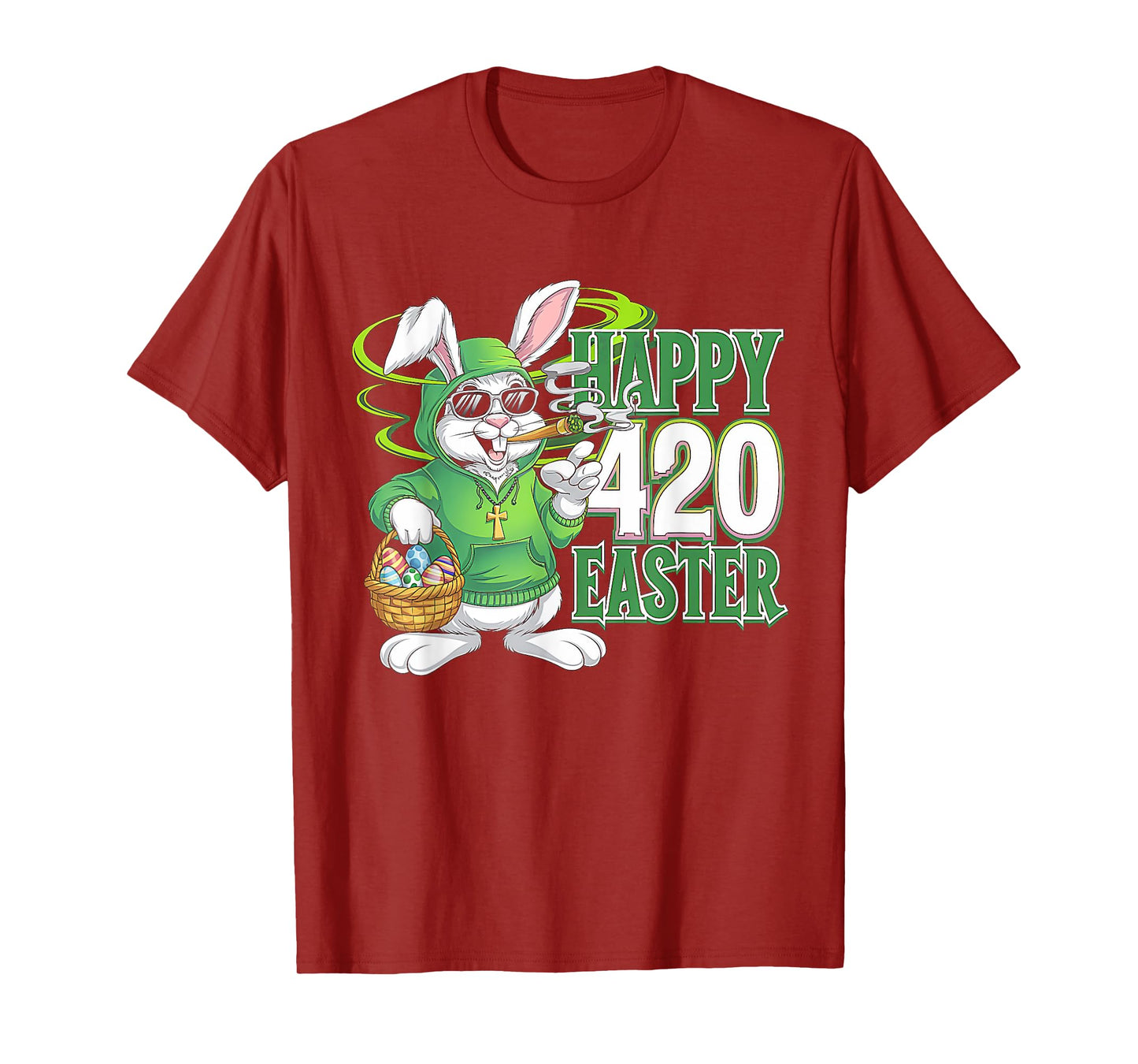 Happy 420 Easter Day Bunny Smoking Weed Marijuana Funny 420 T-Shirt