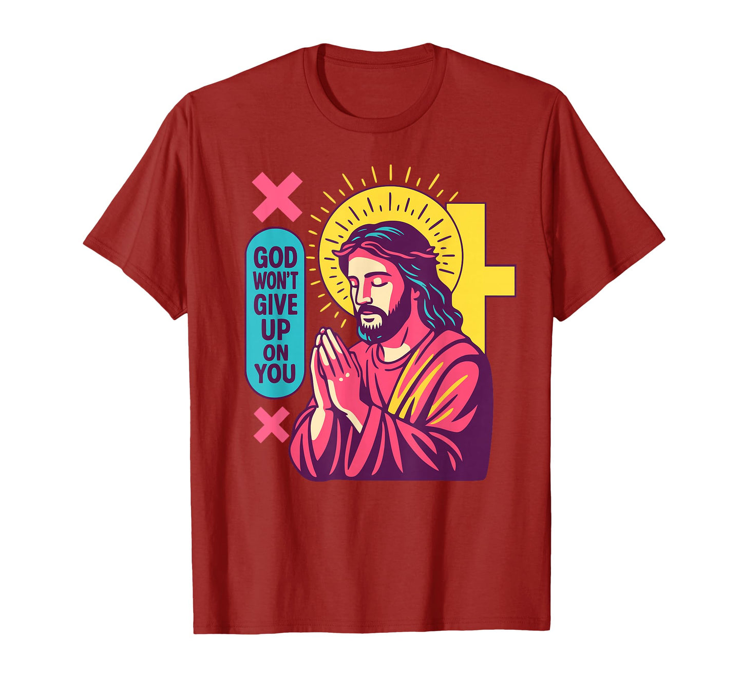 Jesus Anime Christian Manga Retro Faithwave Prayer Pop Art T-Shirt