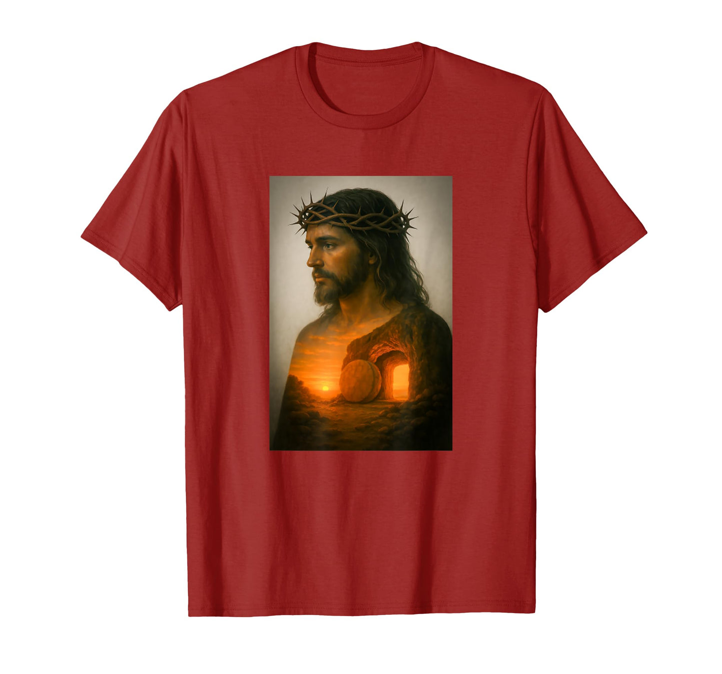 Risen Savior at Dawn Crown of Thorns Jesus Christ Faith T-Shirt