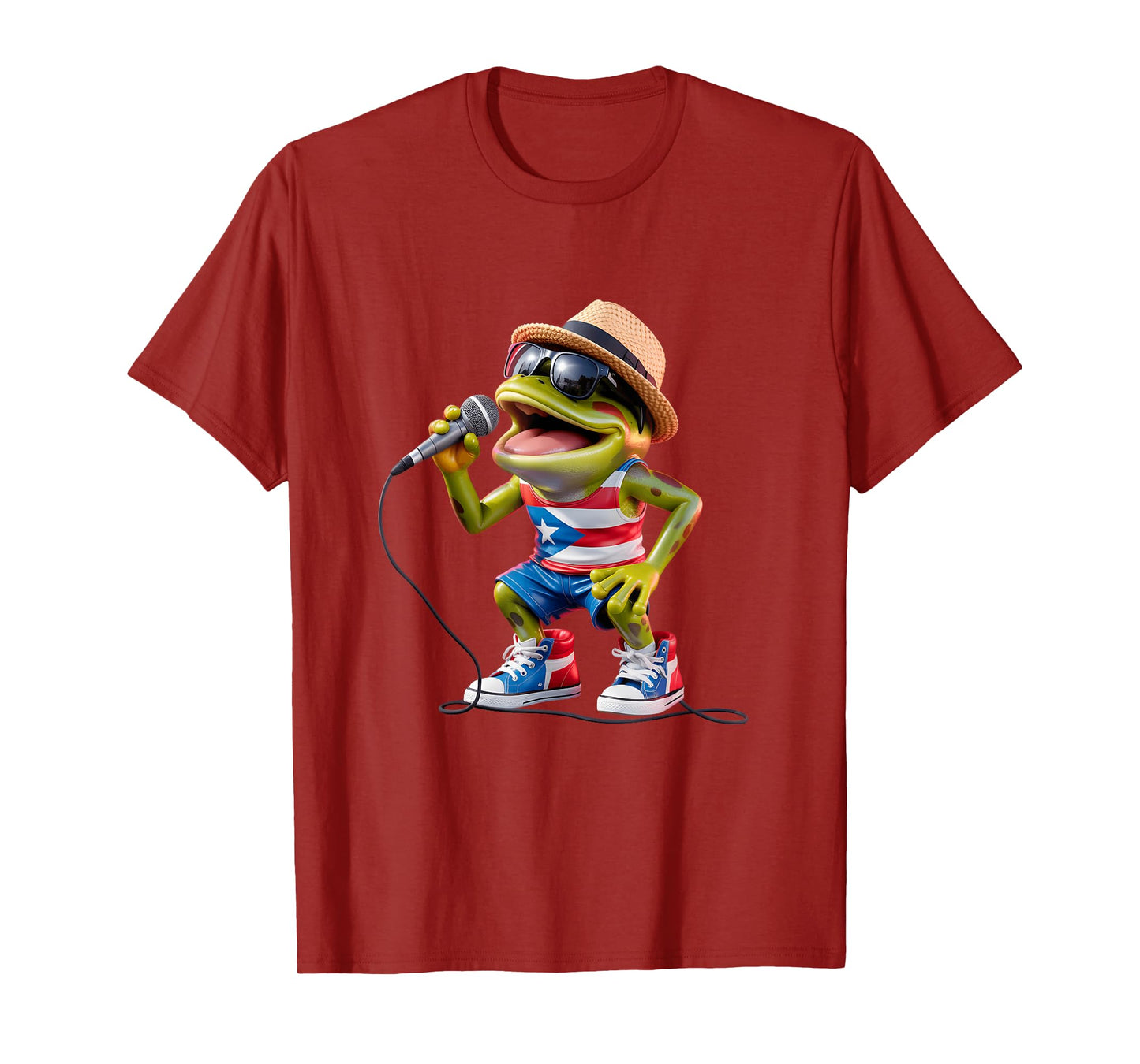 Singing Coqui Puerto Rican Flag Sunglasses Boricua Hat Fun T-Shirt