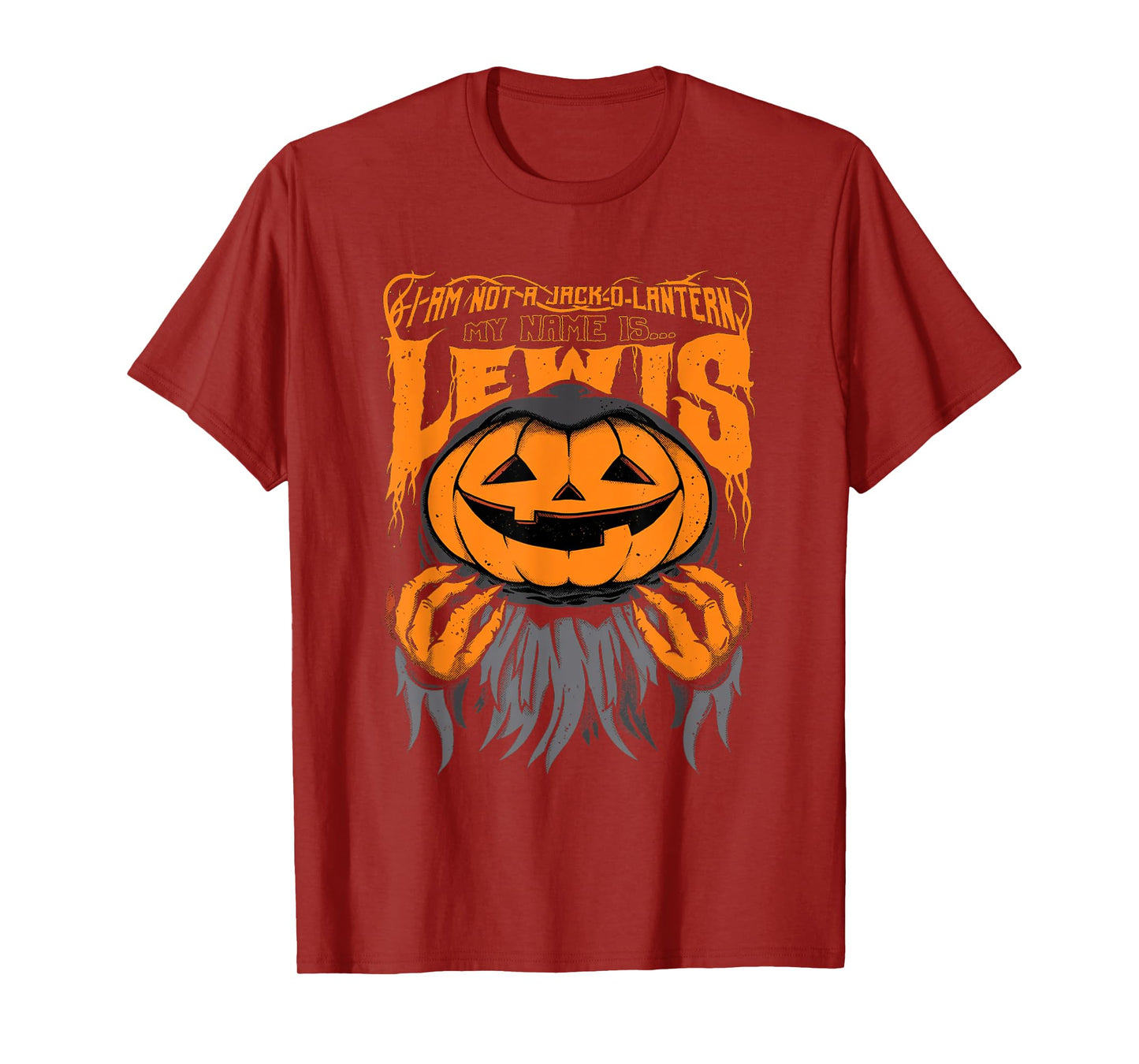 Halloween I Am Not A Jack O Lantern My Name Is Lewis T-Shirt