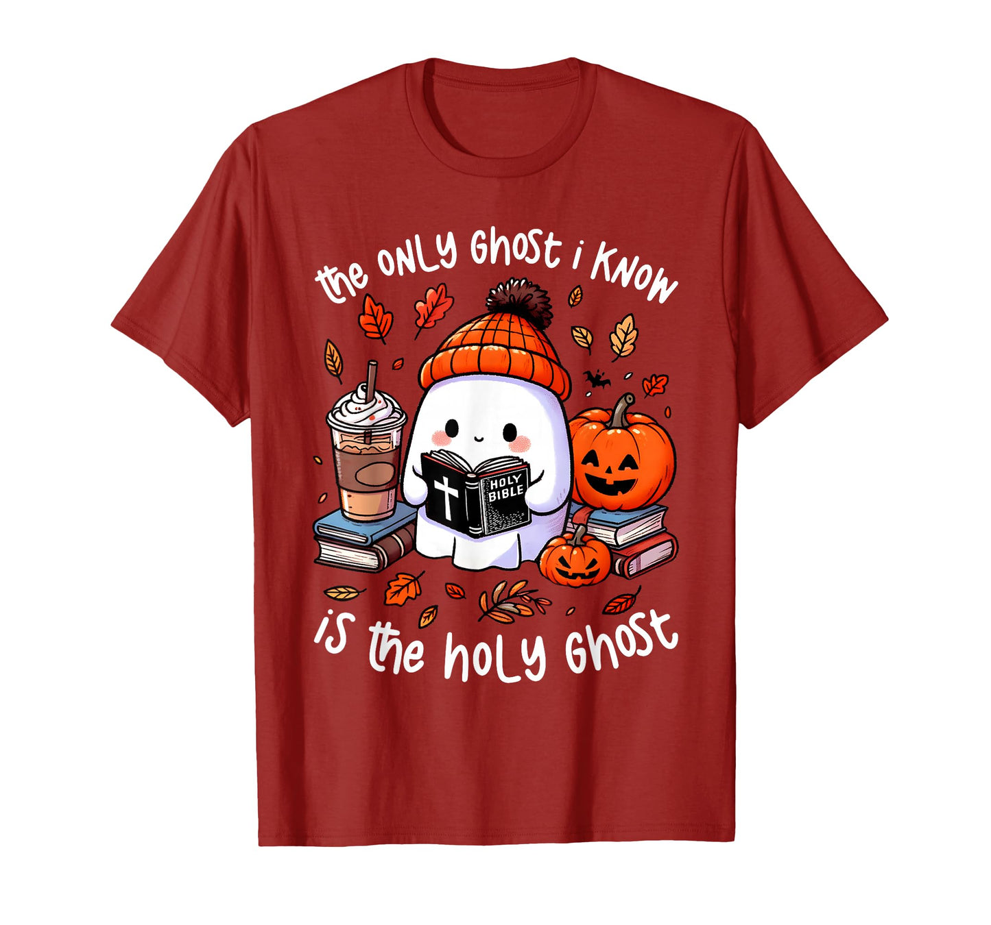 The Only Ghost I Know Is The Holy Ghost Halloween Book T-Shirt
